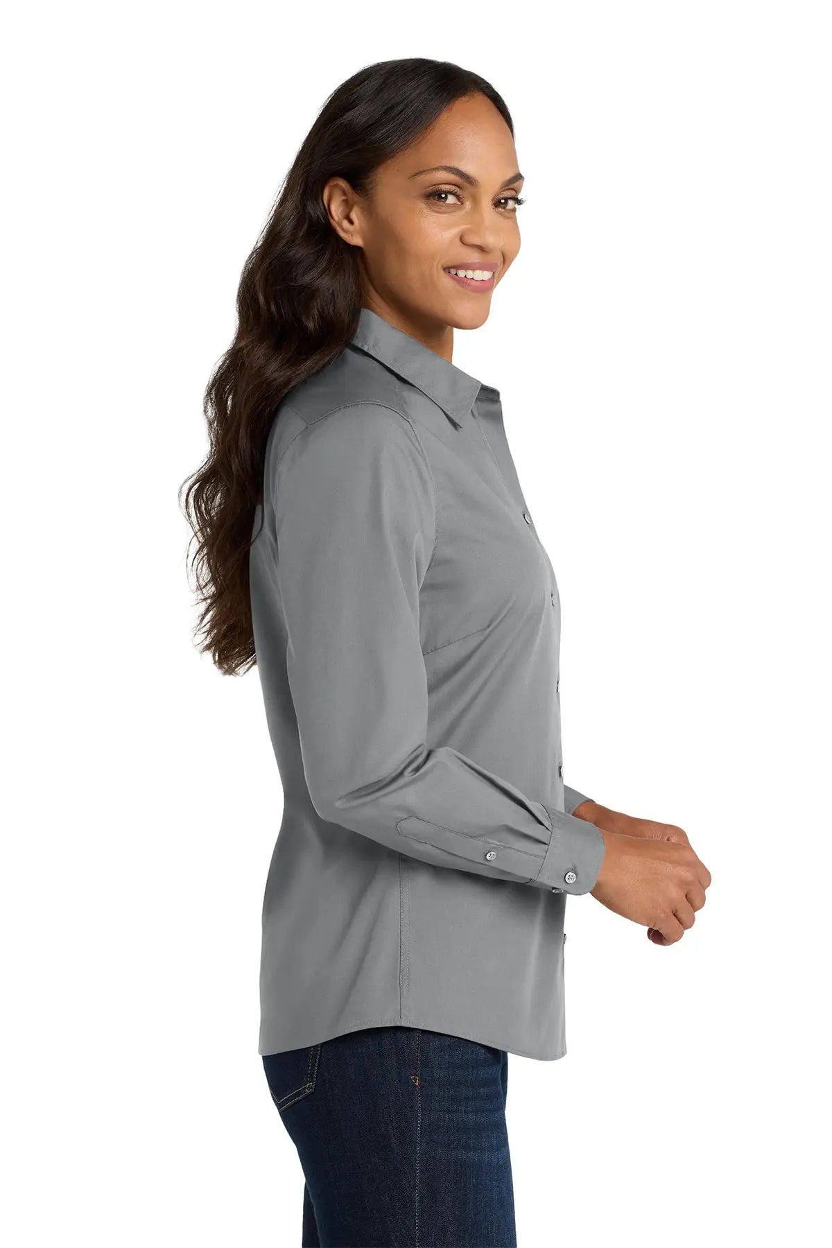 Port Authority® Women's Long Sleeve Carefree Poplin Shirt #LW100