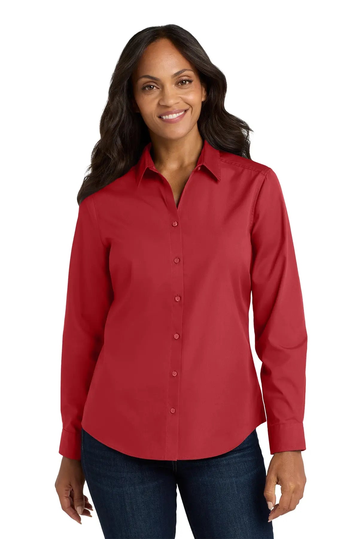 Port Authority® Women's Long Sleeve Carefree Poplin Shirt #LW100