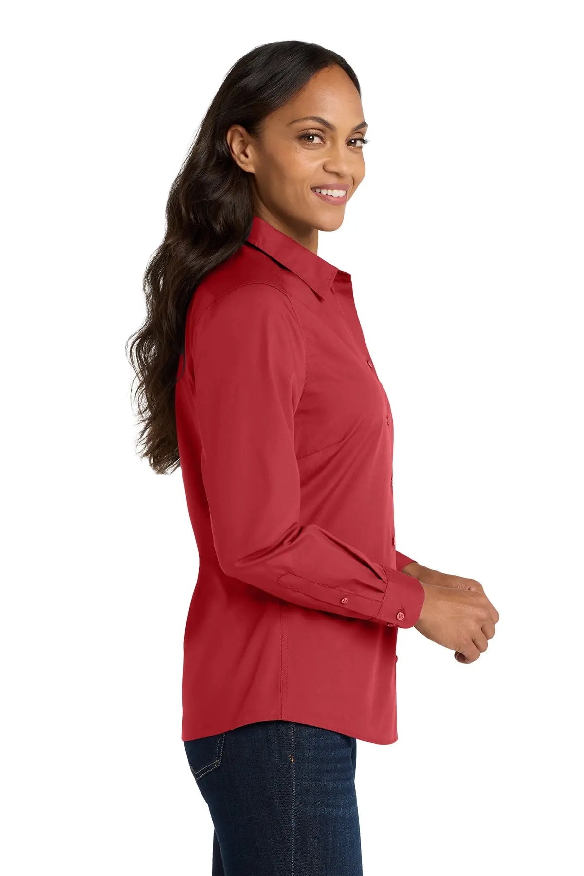 Port Authority® Women's Long Sleeve Carefree Poplin Shirt #LW100