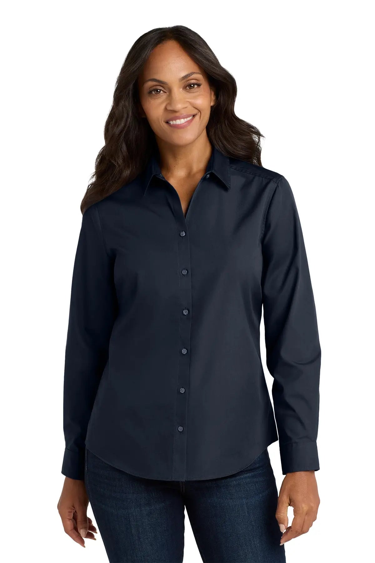 Port Authority® Women's Long Sleeve Carefree Poplin Shirt #LW100