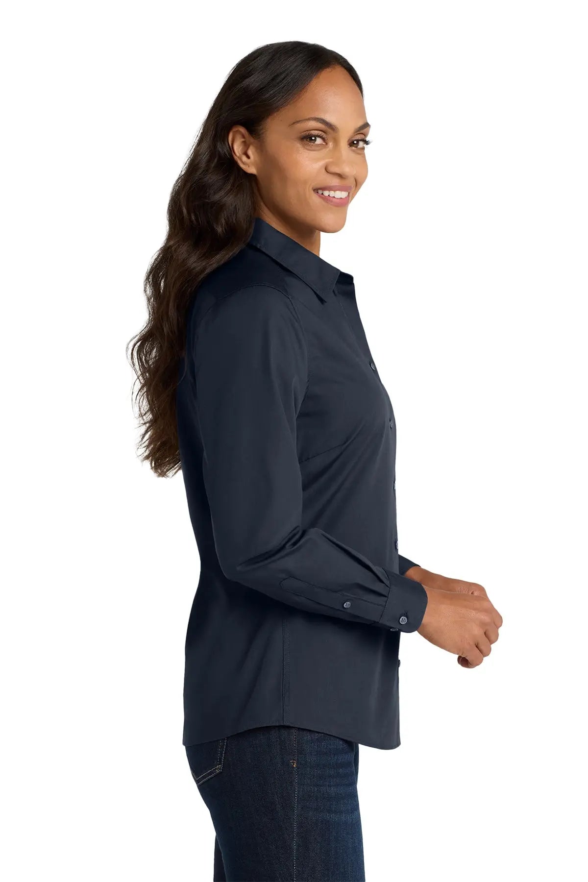 Port Authority® Women's Long Sleeve Carefree Poplin Shirt #LW100