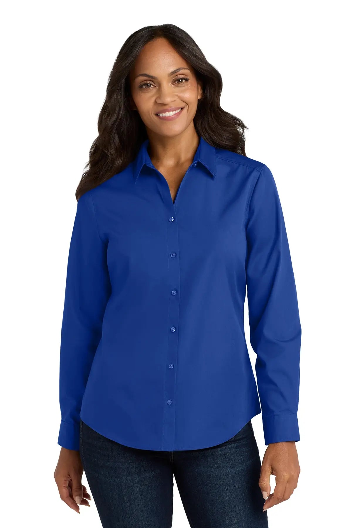 Port Authority® Women's Long Sleeve Carefree Poplin Shirt #LW100