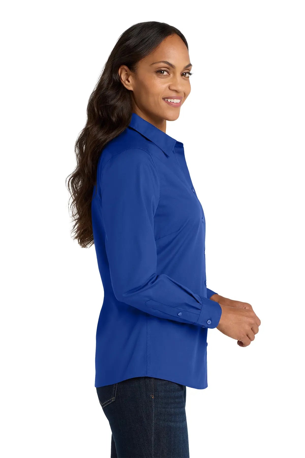 Port Authority® Women's Long Sleeve Carefree Poplin Shirt #LW100