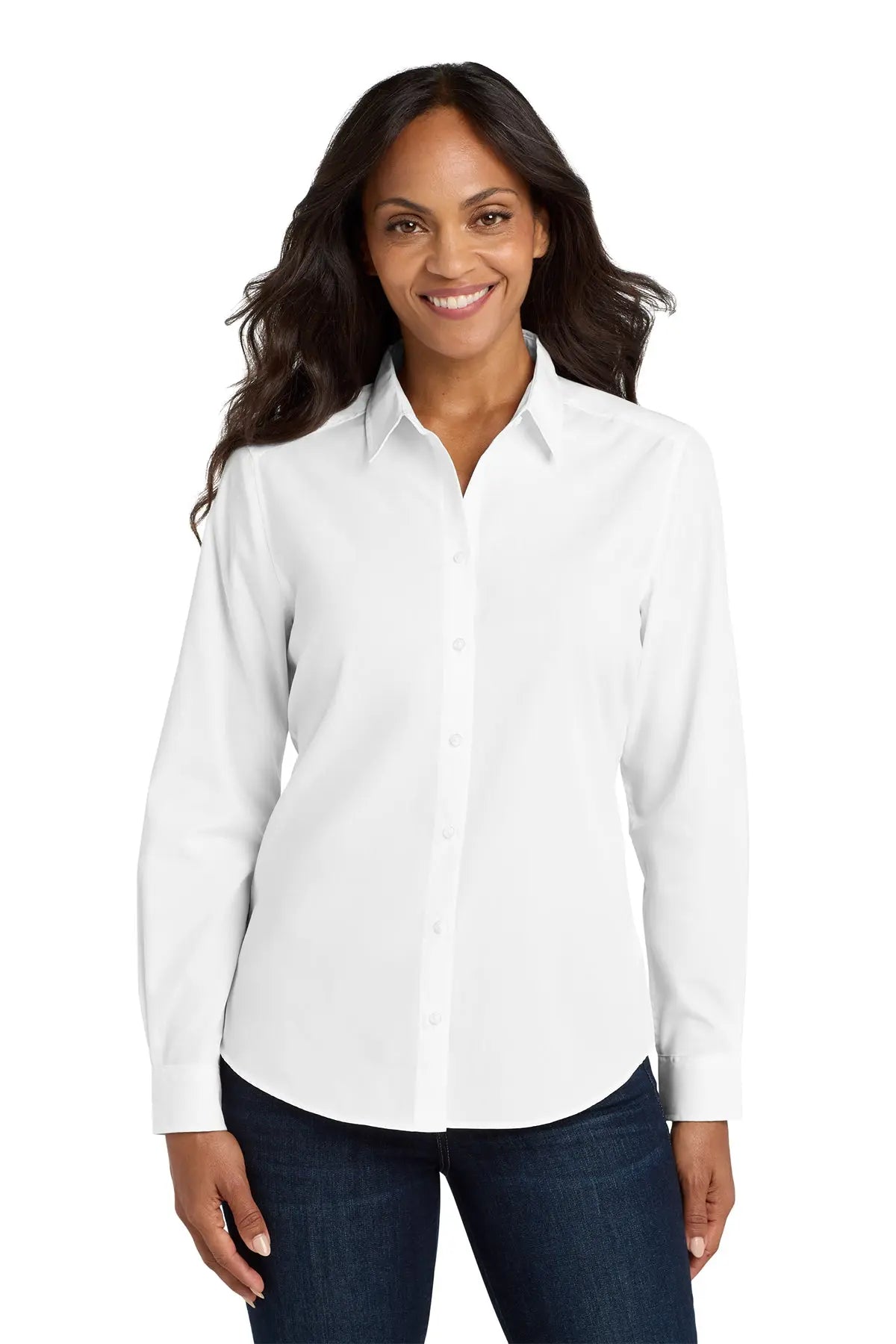 Port Authority® Women's Long Sleeve Carefree Poplin Shirt #LW100