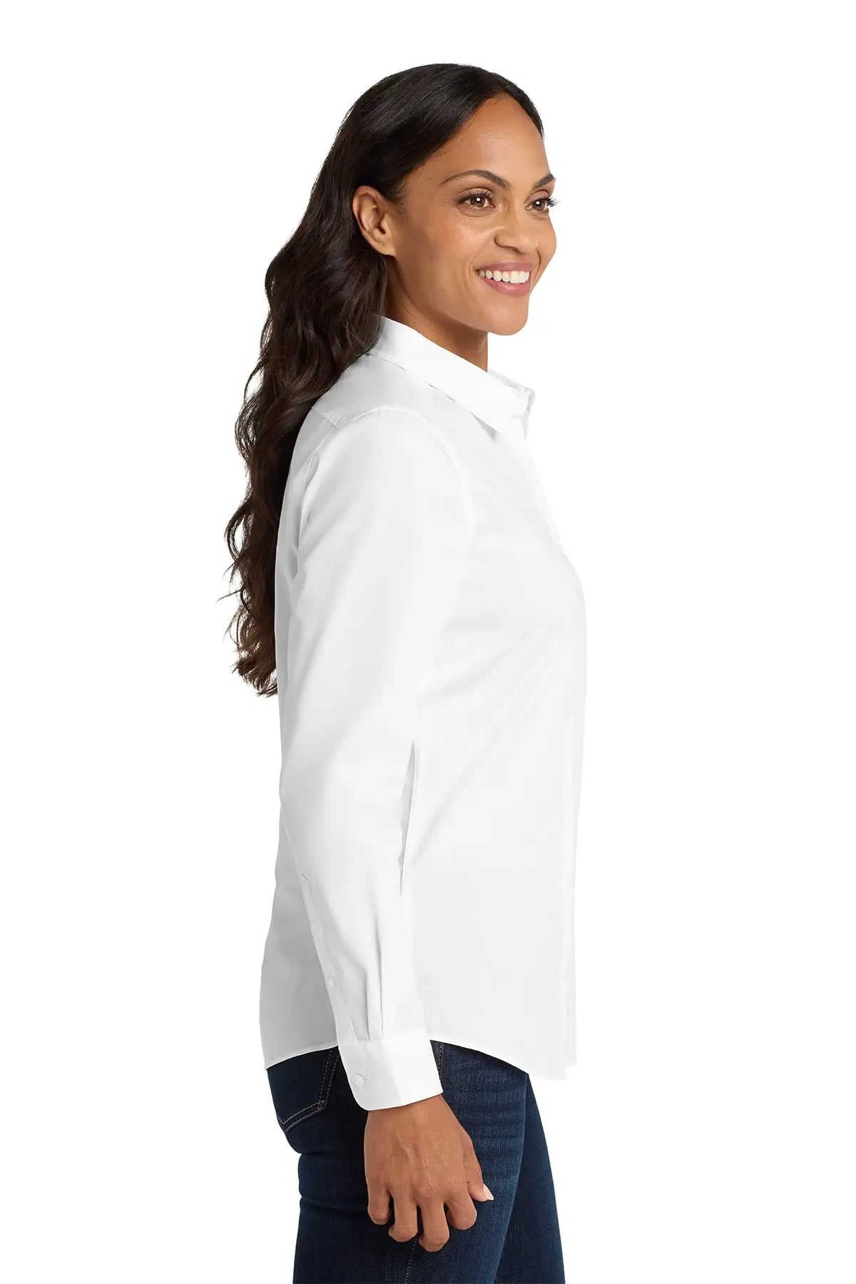 Port Authority® Women's Long Sleeve Carefree Poplin Shirt #LW100
