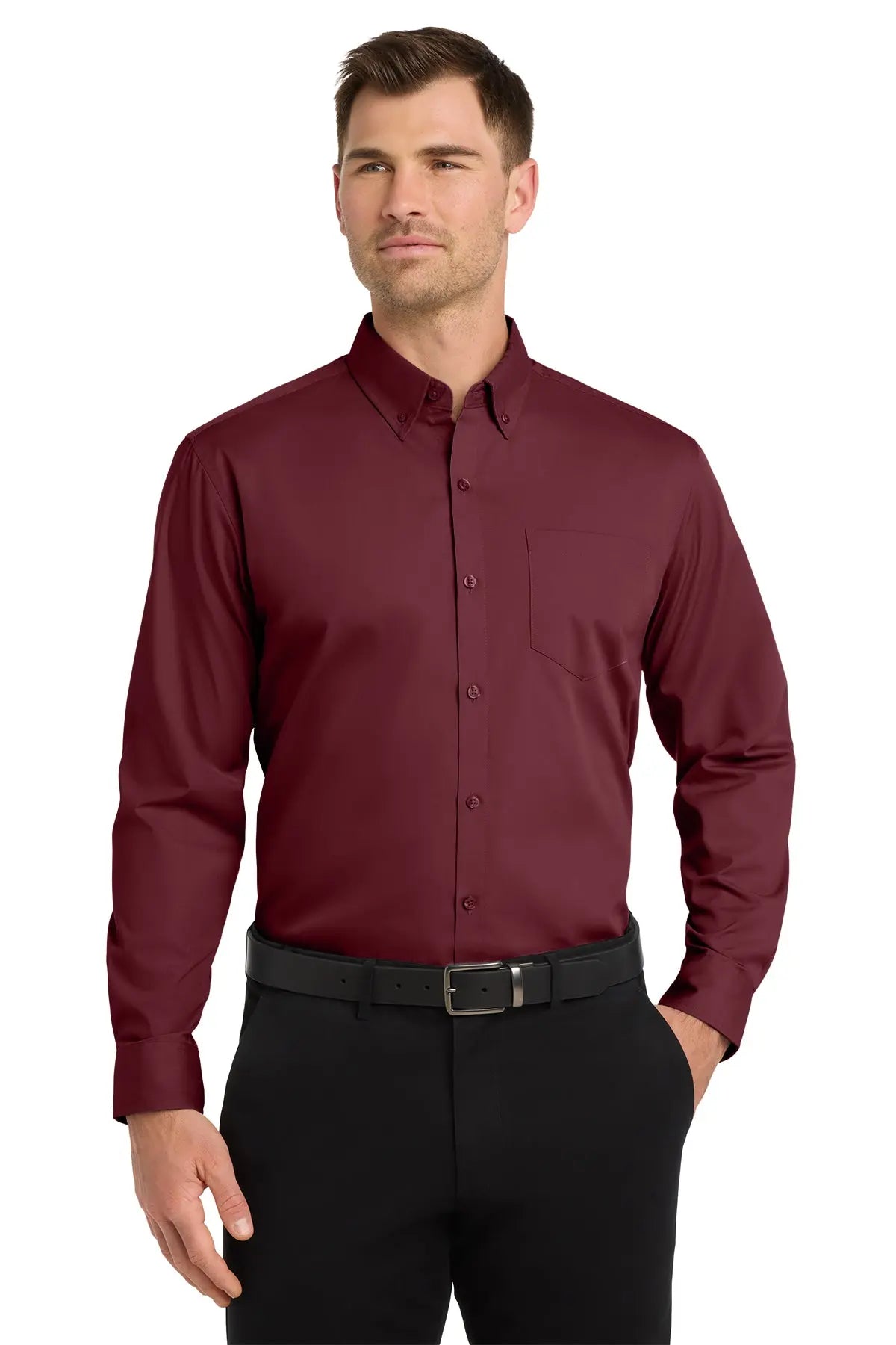 Port Authority® Long Sleeve Carefree Poplin Shirt #W100