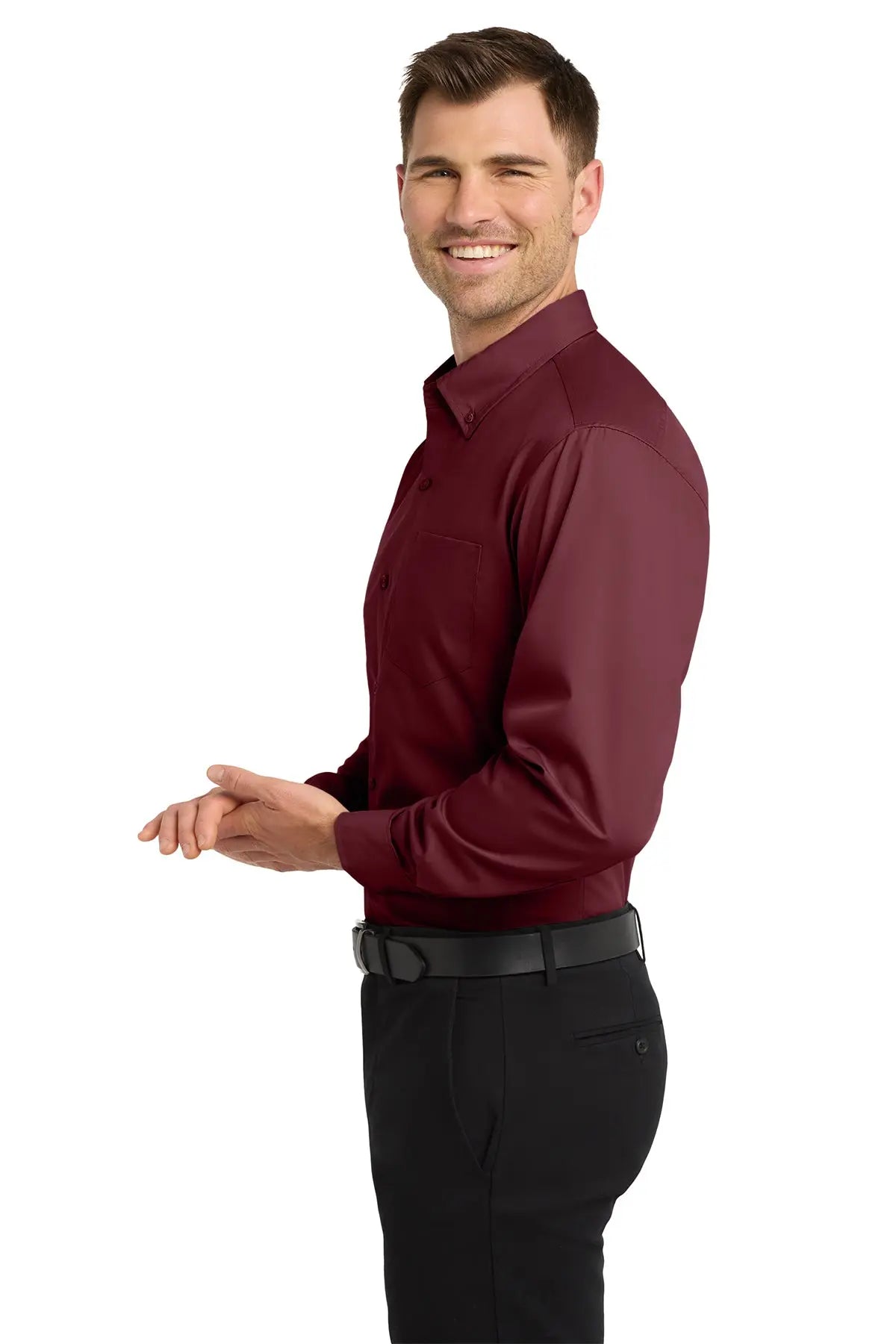 Port Authority® Long Sleeve Carefree Poplin Shirt #W100