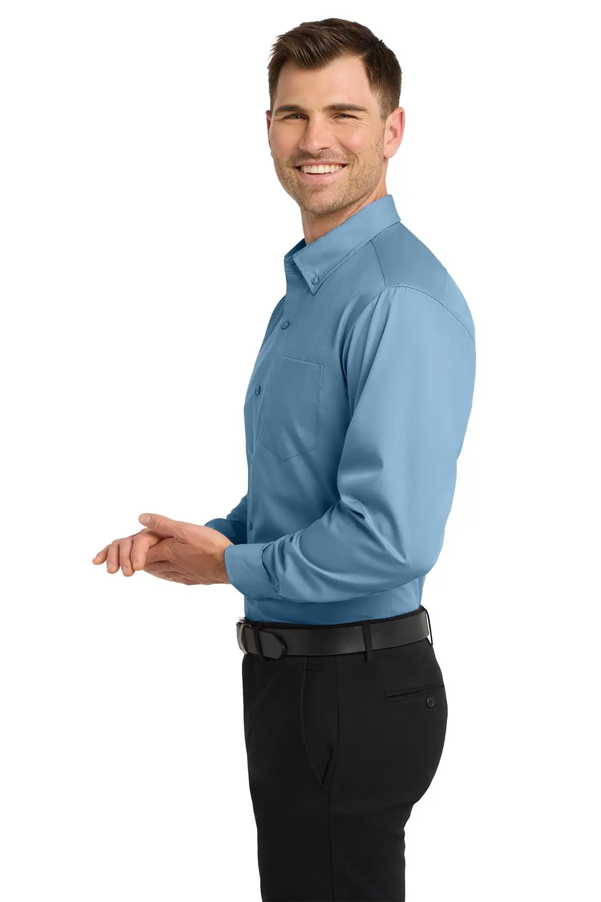 Port Authority® Long Sleeve Carefree Poplin Shirt #W100