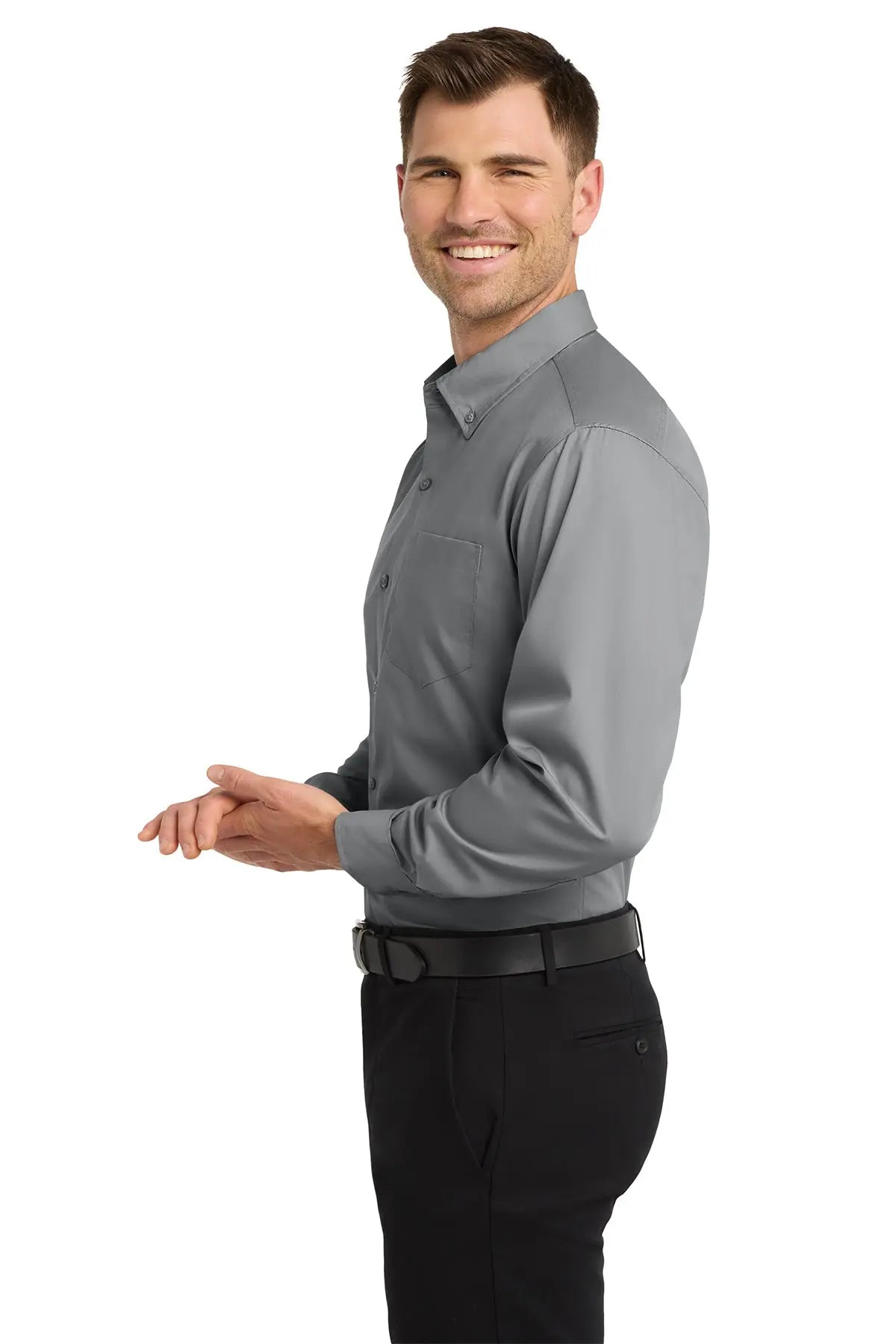 Port Authority® Long Sleeve Carefree Poplin Shirt #W100