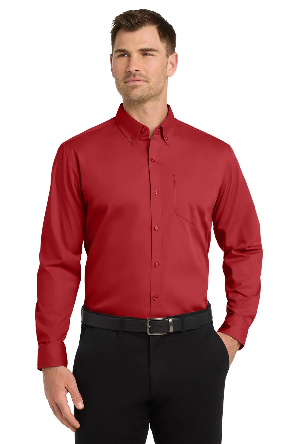 Port Authority® Long Sleeve Carefree Poplin Shirt #W100