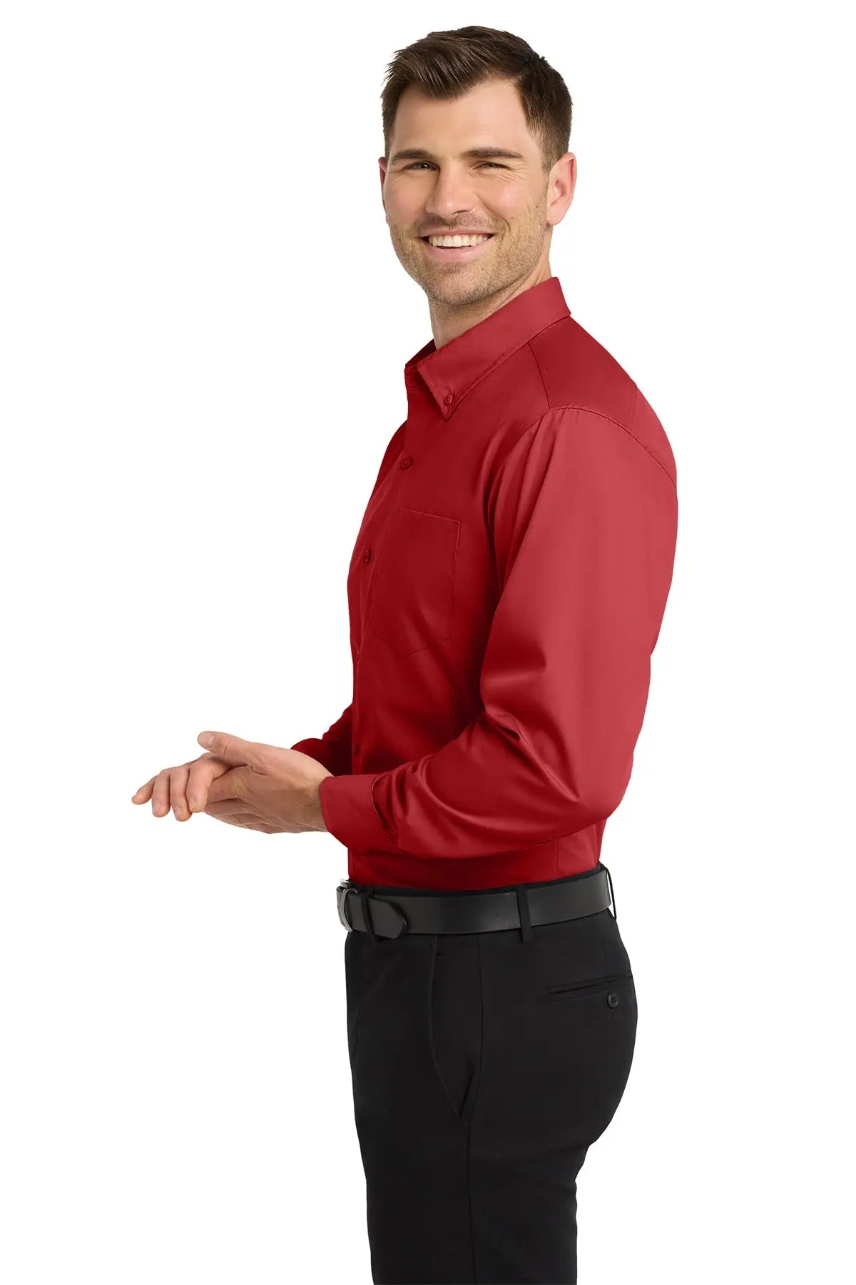 Port Authority® Long Sleeve Carefree Poplin Shirt #W100
