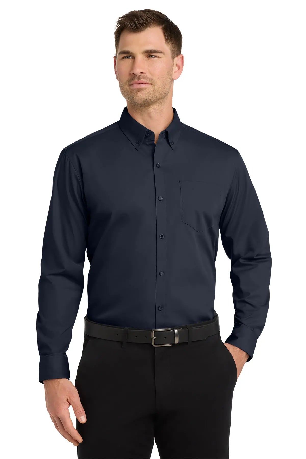 Port Authority® Long Sleeve Carefree Poplin Shirt #W100