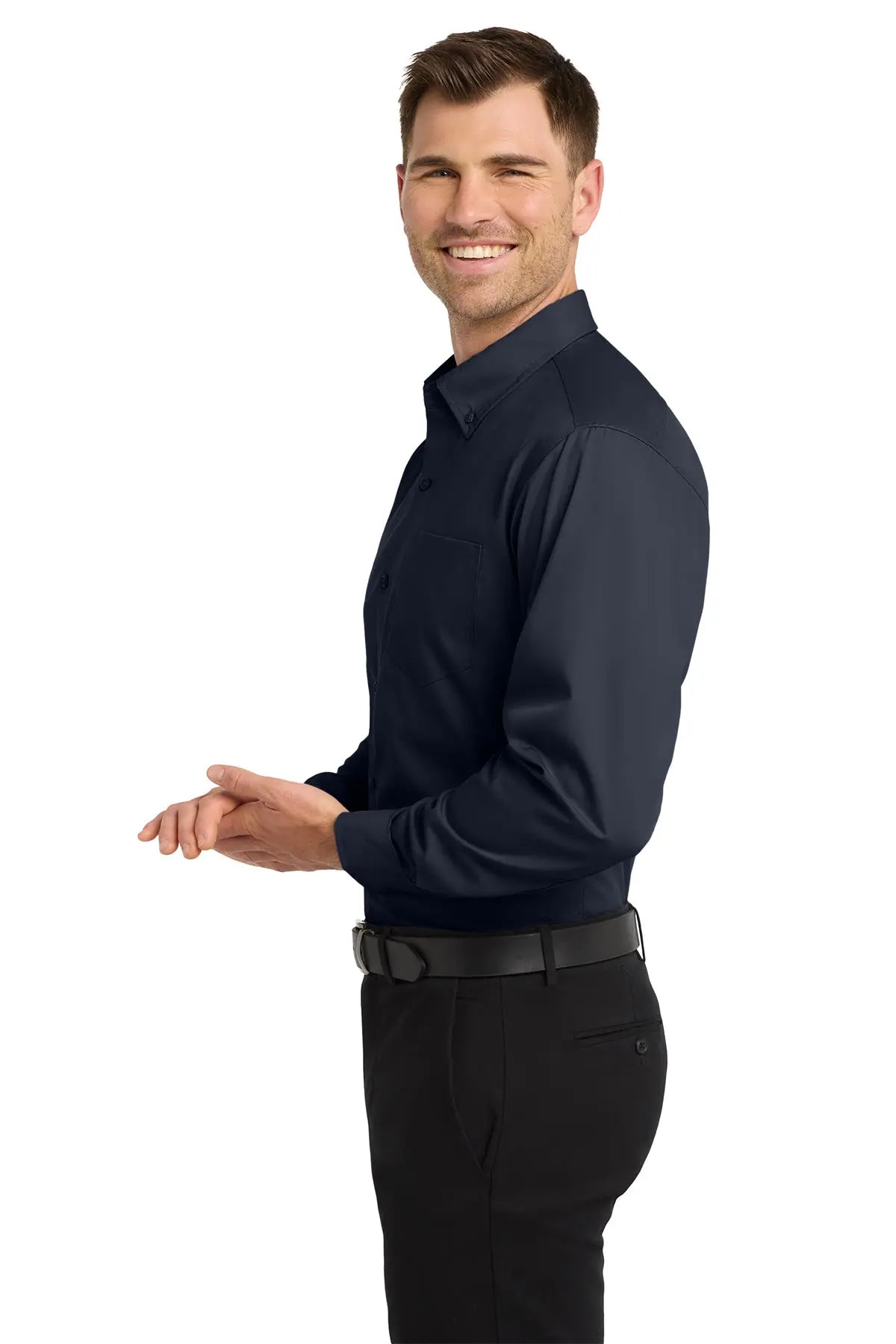 Port Authority® Long Sleeve Carefree Poplin Shirt #W100