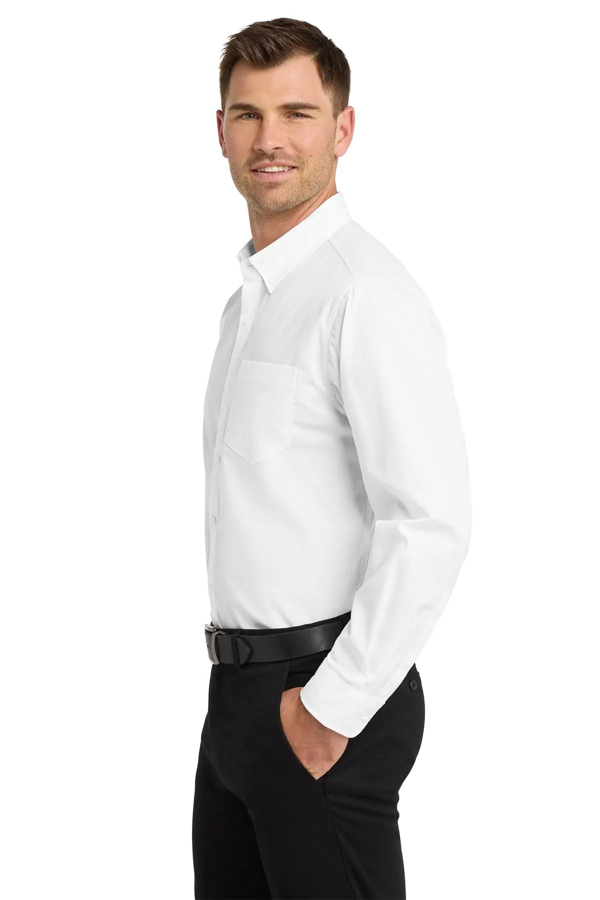 Port Authority® Long Sleeve Carefree Poplin Shirt #W100