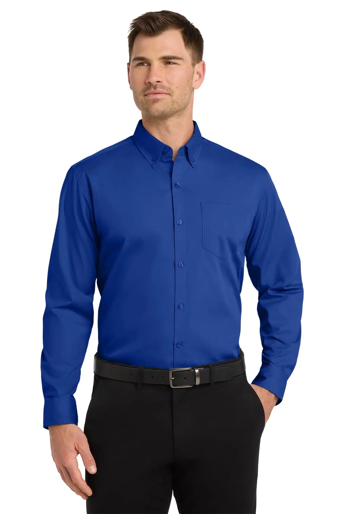 Port Authority® Tall Long Sleeve Carefree Poplin Shirt #TW100