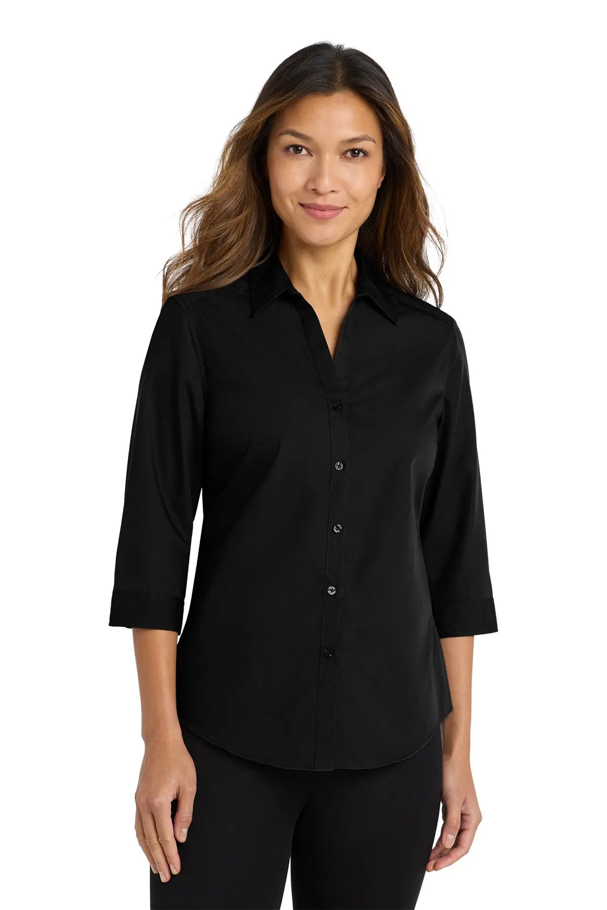 Port Authority® Women's 3/4-Sleeve Carefree Poplin Shirt #LW102