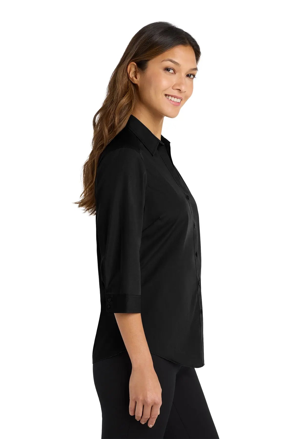 Port Authority® Women's 3/4-Sleeve Carefree Poplin Shirt #LW102