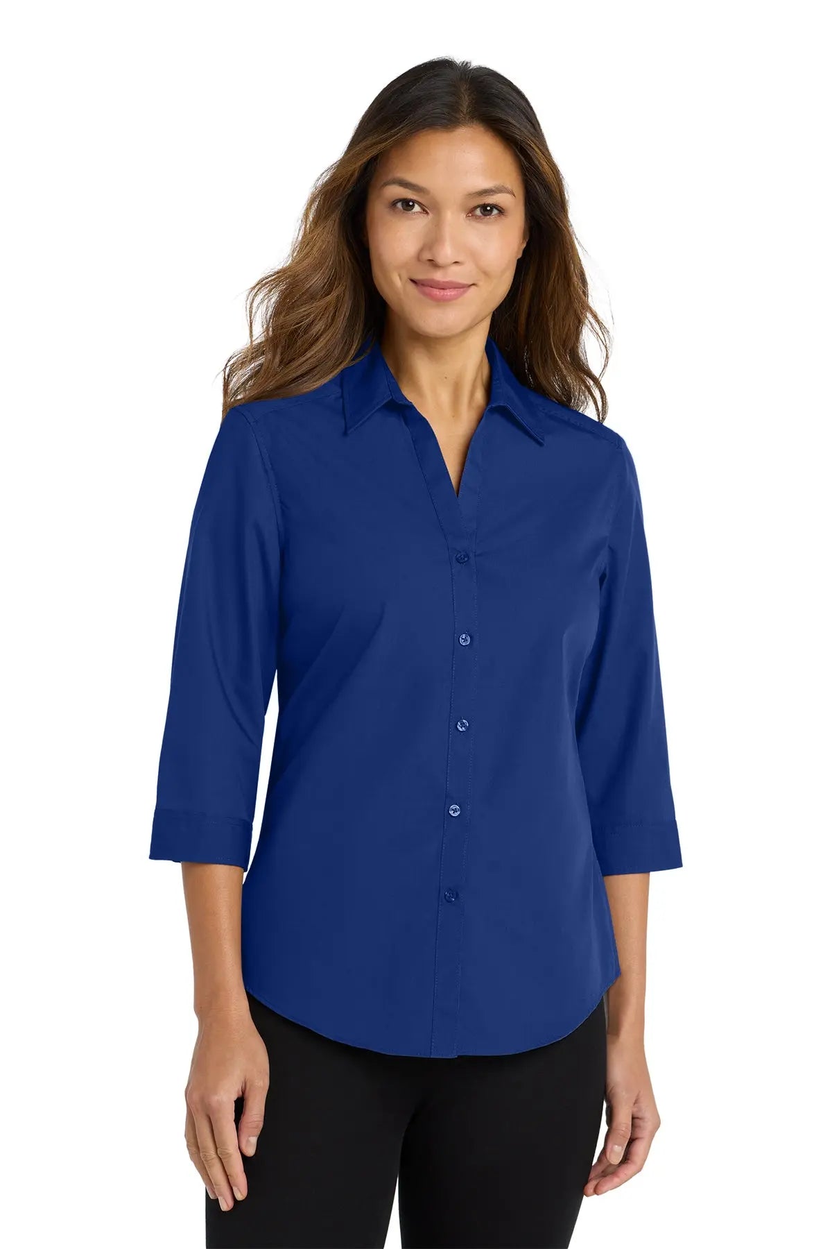 Port Authority® Women's 3/4-Sleeve Carefree Poplin Shirt #LW102