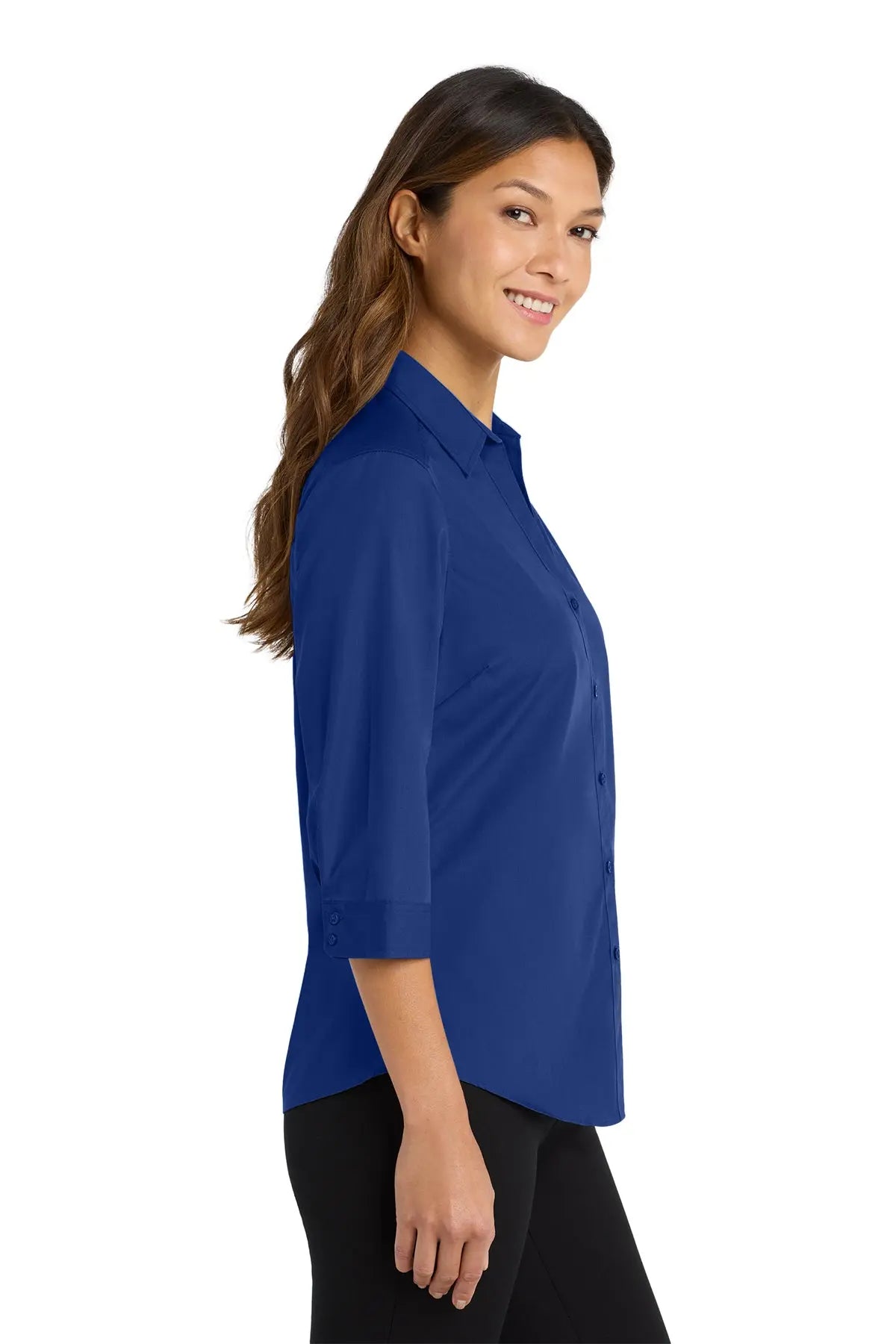 Port Authority® Women's 3/4-Sleeve Carefree Poplin Shirt #LW102