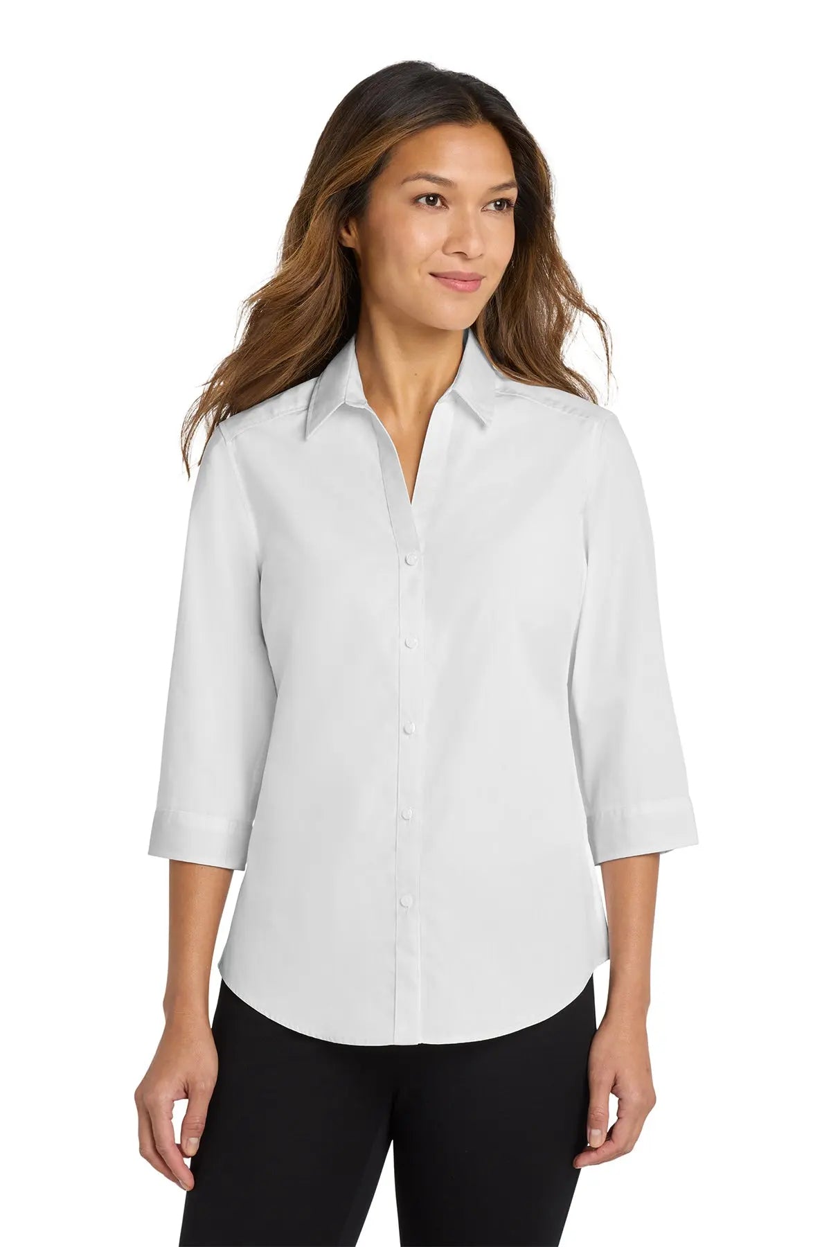 Port Authority® Women's 3/4-Sleeve Carefree Poplin Shirt #LW102