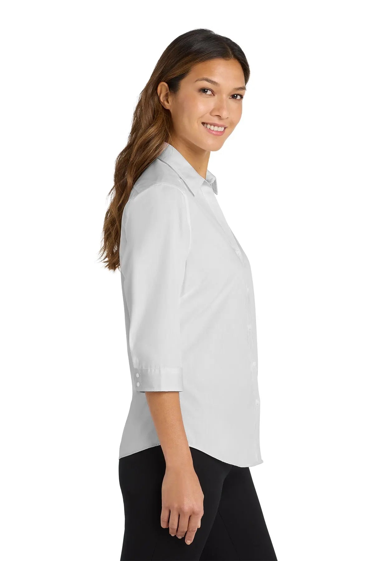 Port Authority® Women's 3/4-Sleeve Carefree Poplin Shirt #LW102