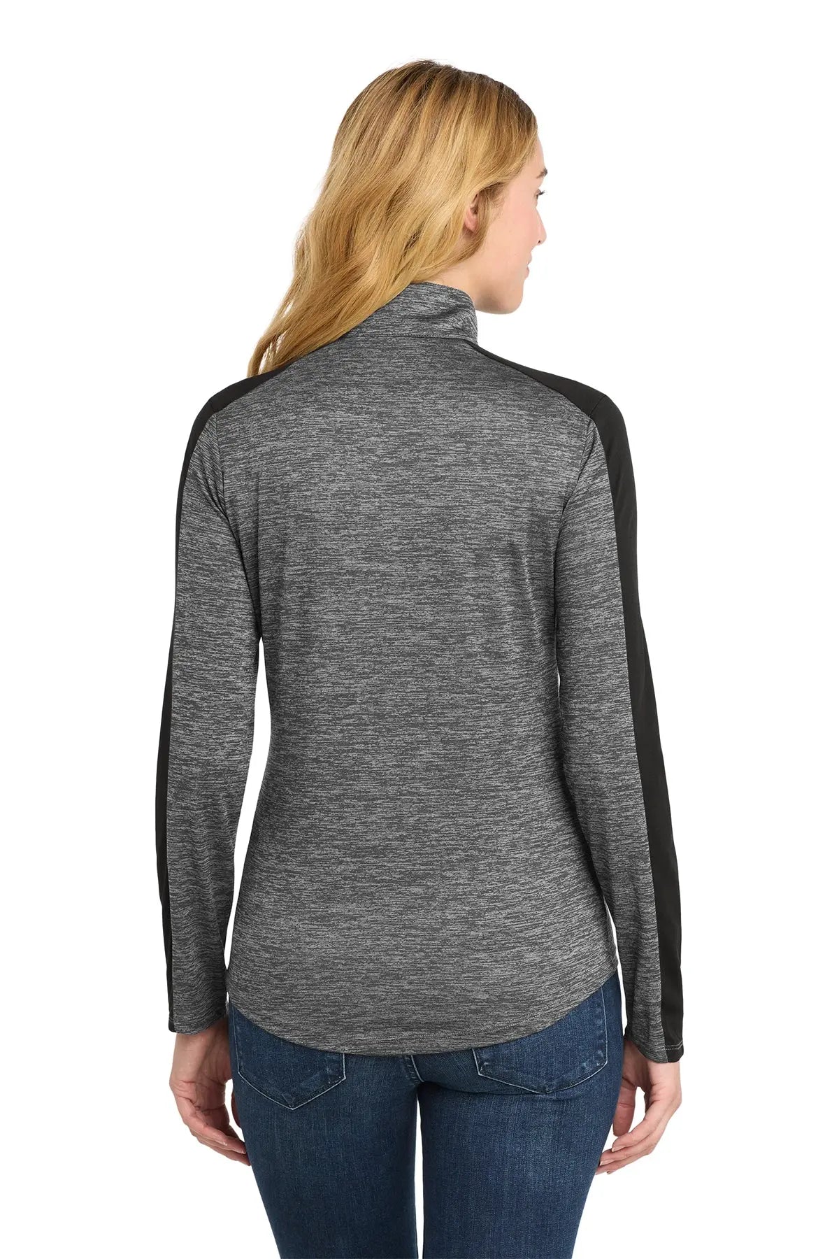 Sport-Tek® Women's PosiCharge® Electric Heather Colorblock 1/4-Zip Pullover #LST397 Game Over Merch