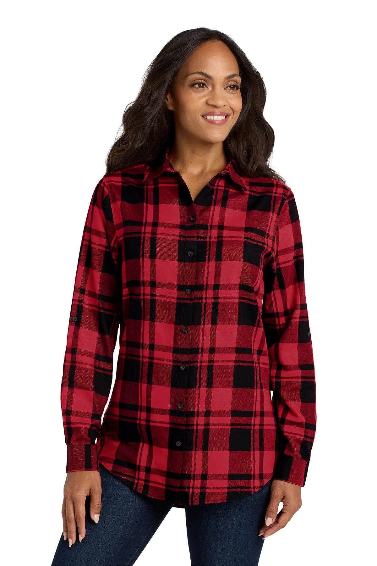 Port Authority® Women's Plaid Flannel Tunic #LW668