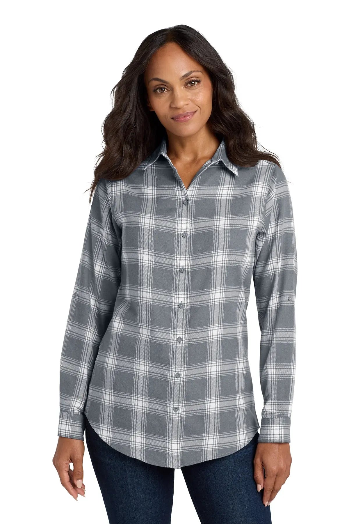 Port Authority® Women's Plaid Flannel Tunic #LW668