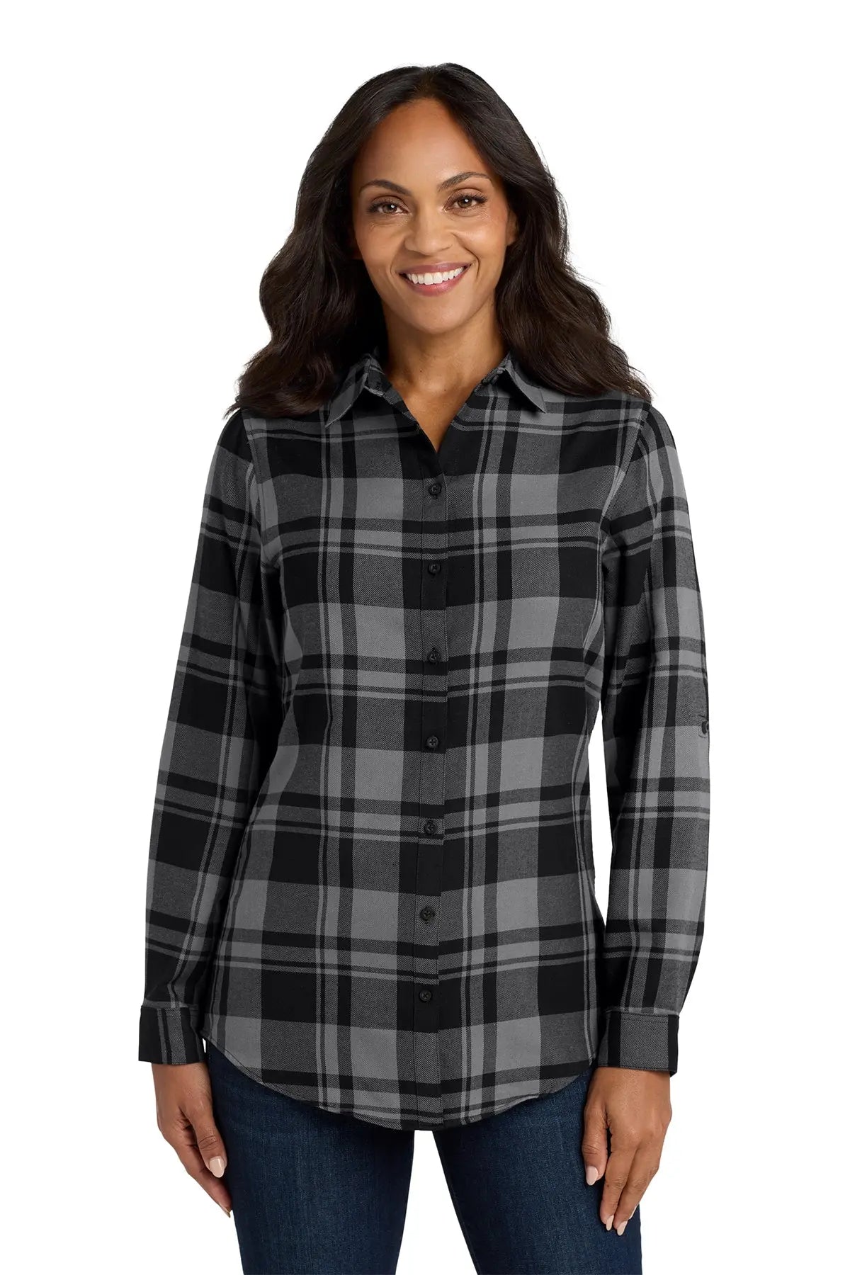 Port Authority® Women's Plaid Flannel Tunic #LW668