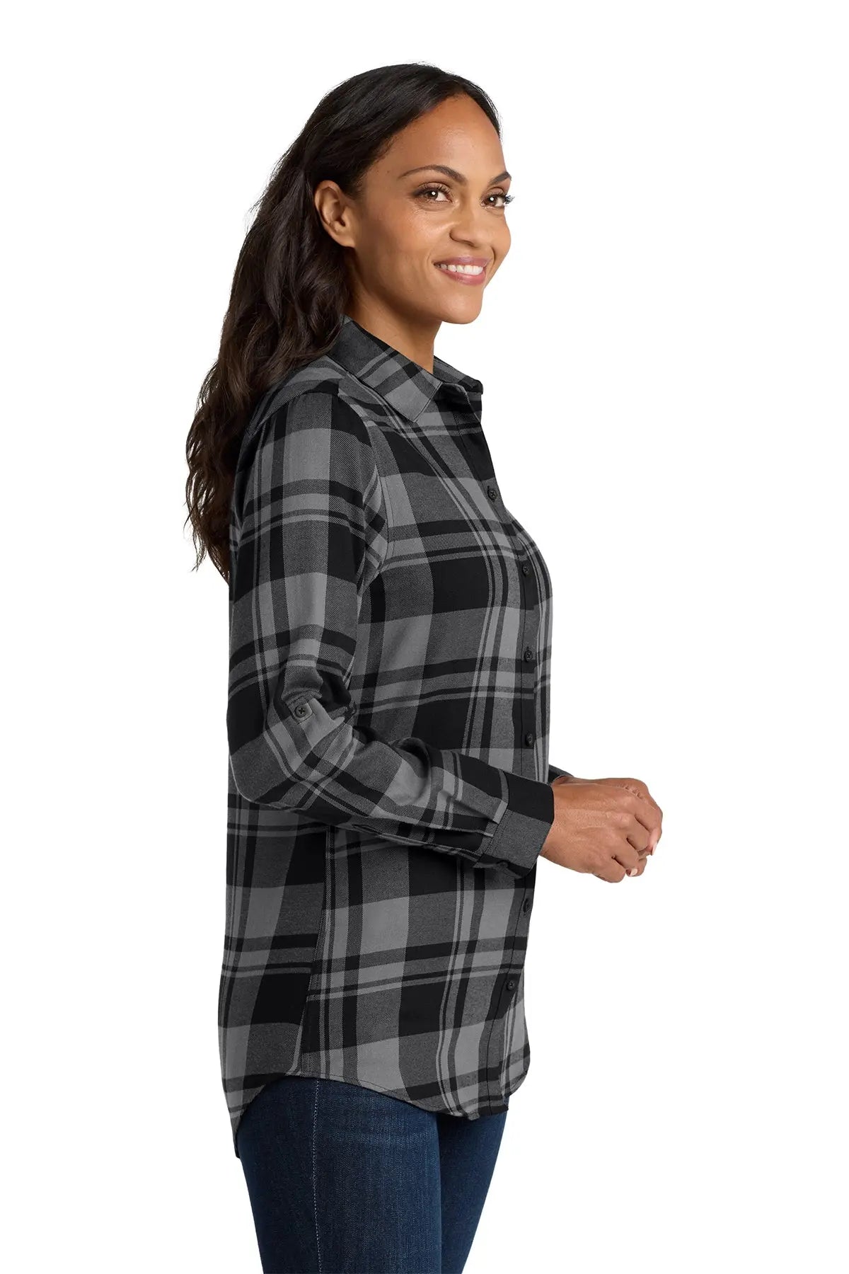 Port Authority® Women's Plaid Flannel Tunic #LW668