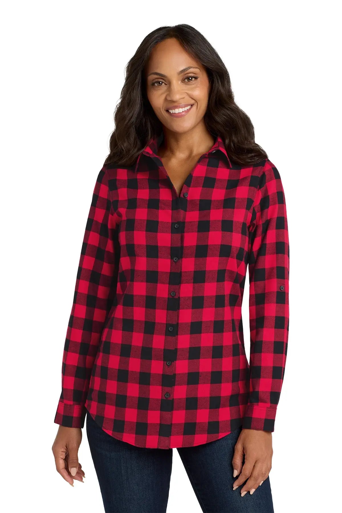 Port Authority® Women's Plaid Flannel Tunic #LW668