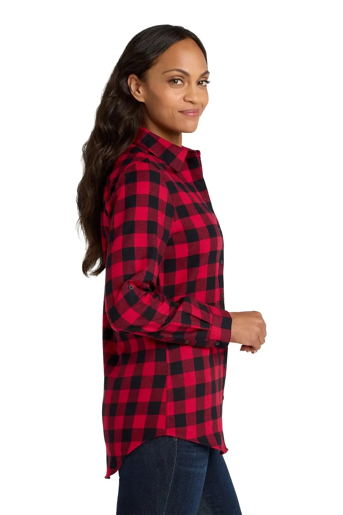 Port Authority® Women's Plaid Flannel Tunic #LW668 Game Over Merch