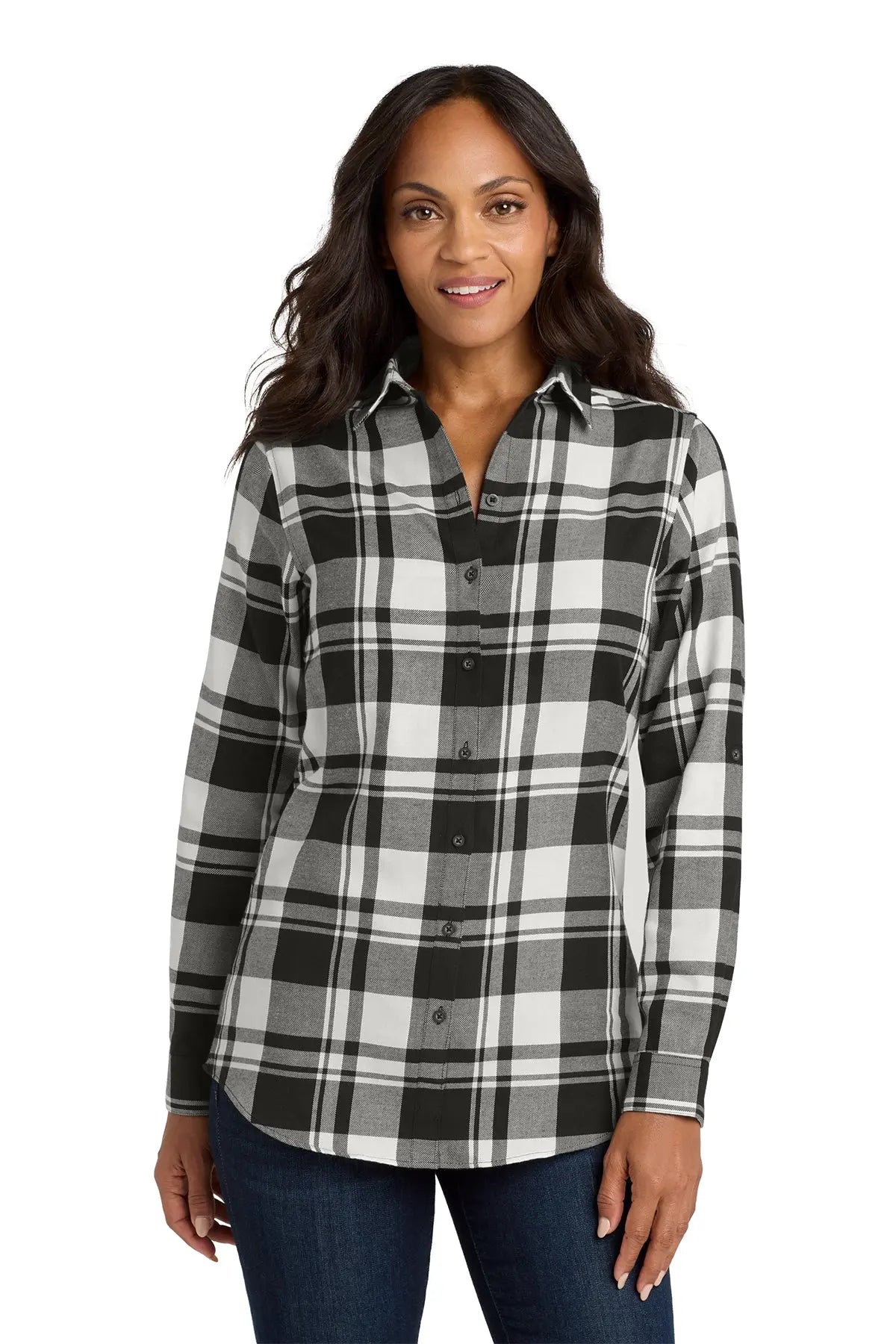 Port Authority® Women's Plaid Flannel Tunic #LW668