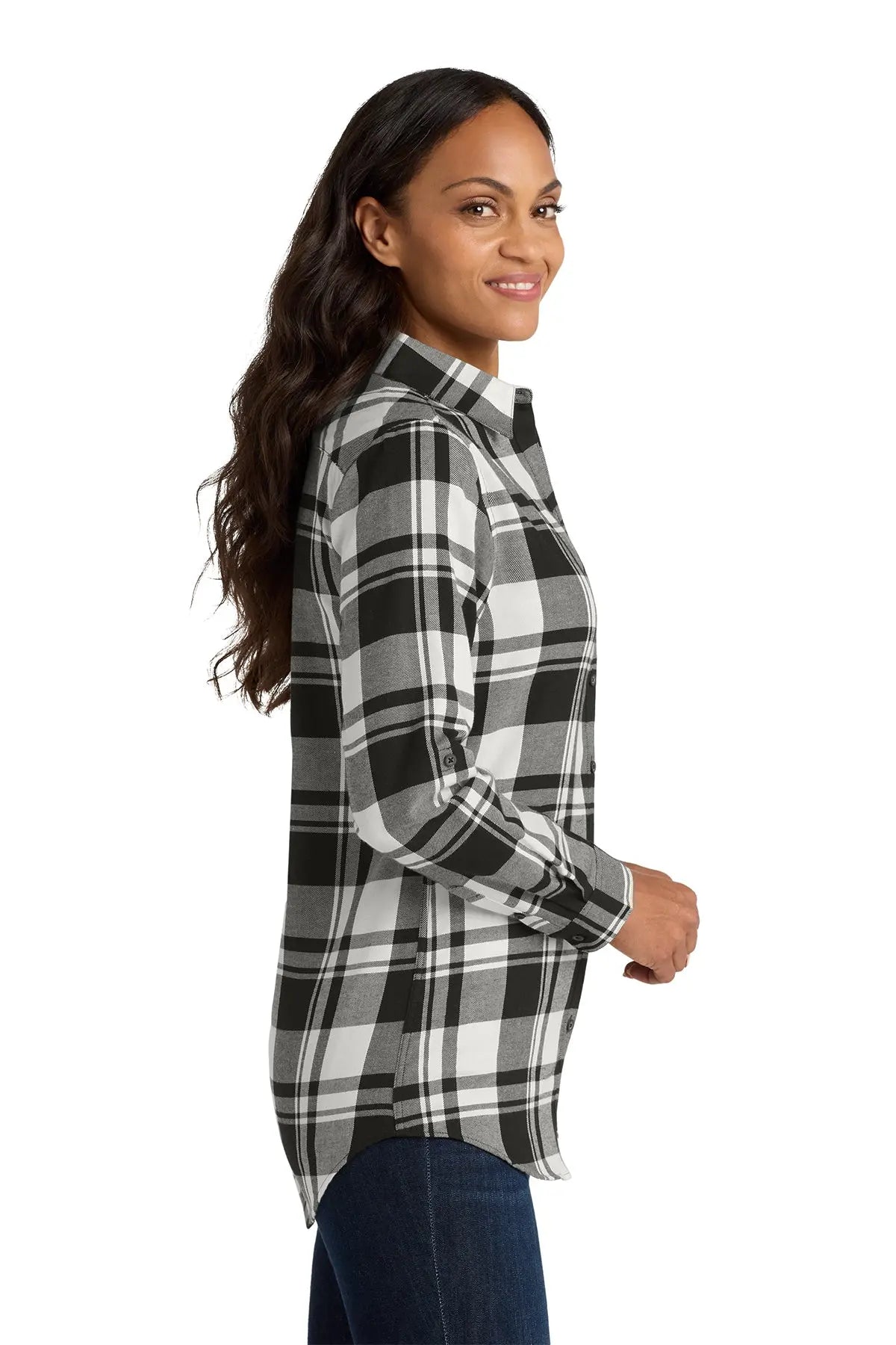 Port Authority® Women's Plaid Flannel Tunic #LW668