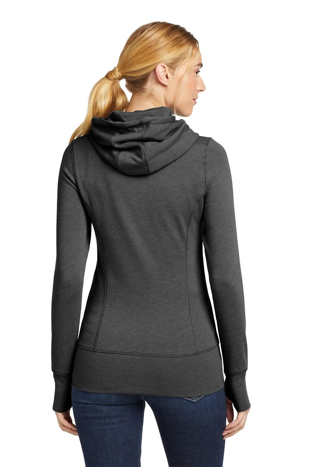 New Era® Women's Tri-Blend Fleece Full-Zip Hoodie Brand Logo #LNEA511