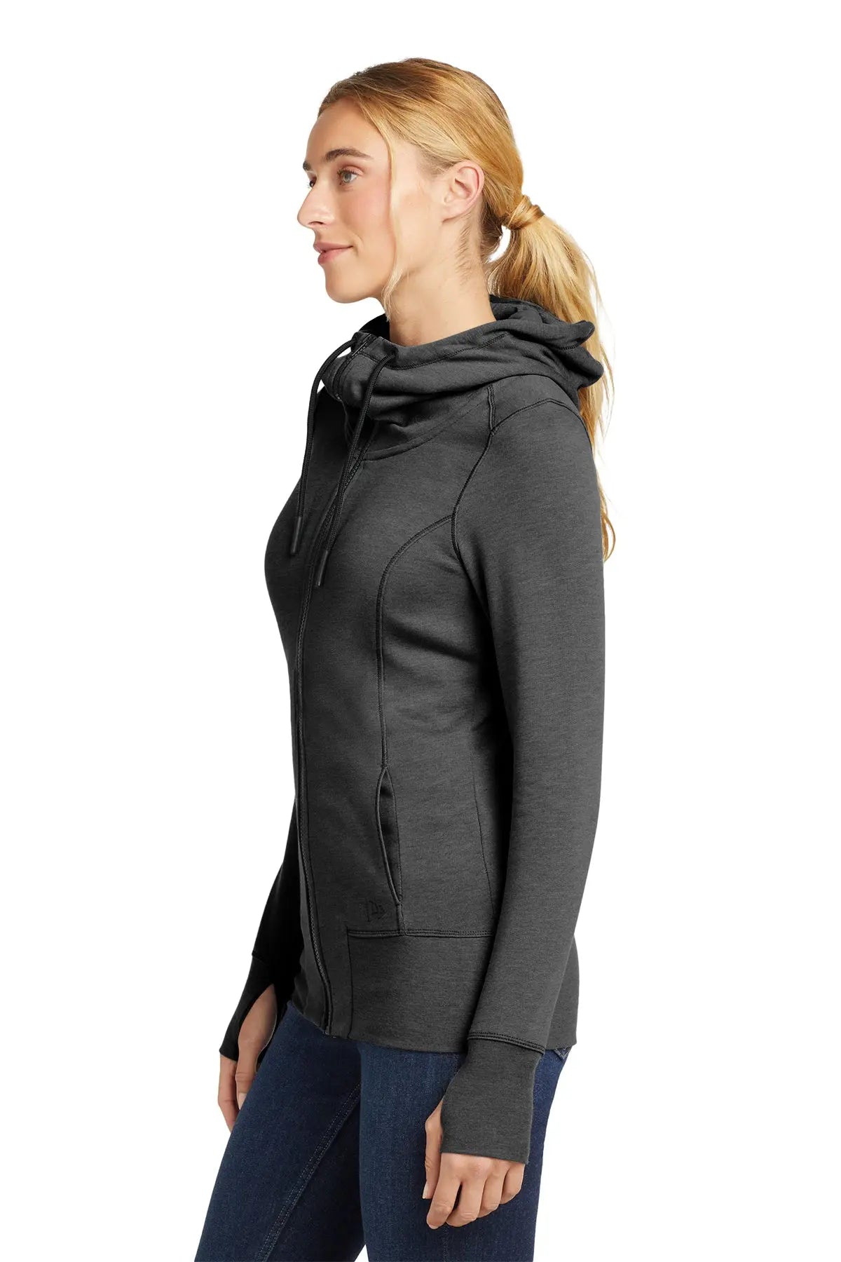 New Era® Women's Tri-Blend Fleece Full-Zip Hoodie Brand Logo #LNEA511