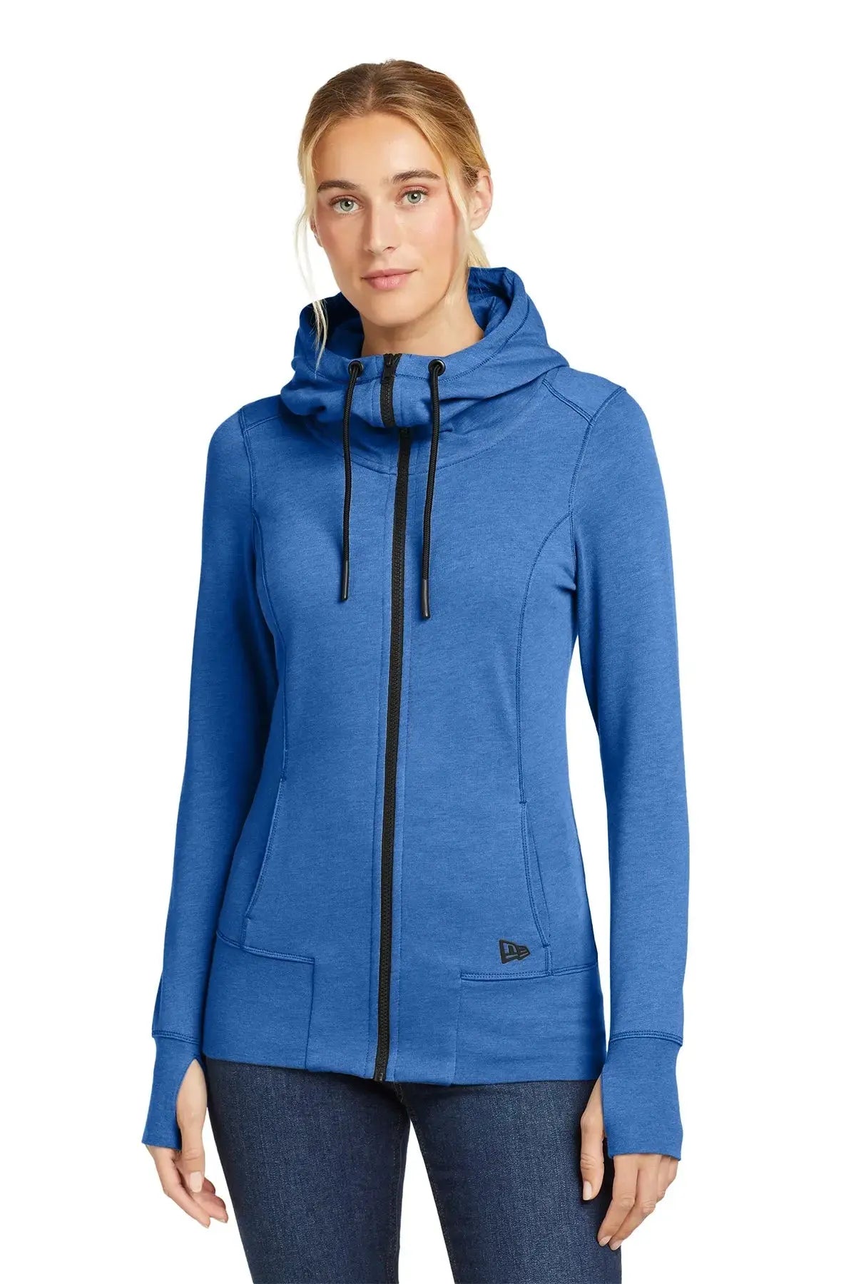 New Era® Women's Tri-Blend Fleece Full-Zip Hoodie Brand Logo #LNEA511 Game Over Merch