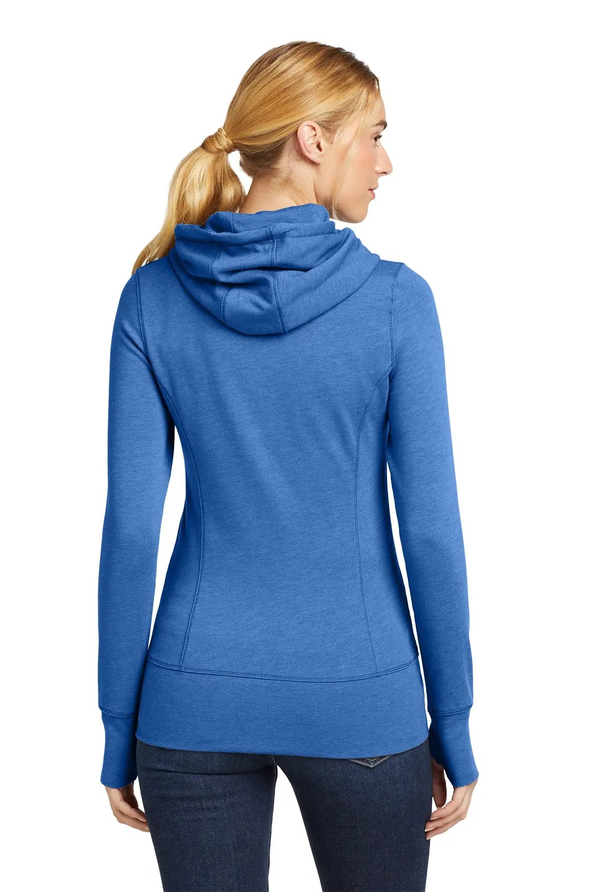 New Era® Women's Tri-Blend Fleece Full-Zip Hoodie Brand Logo #LNEA511