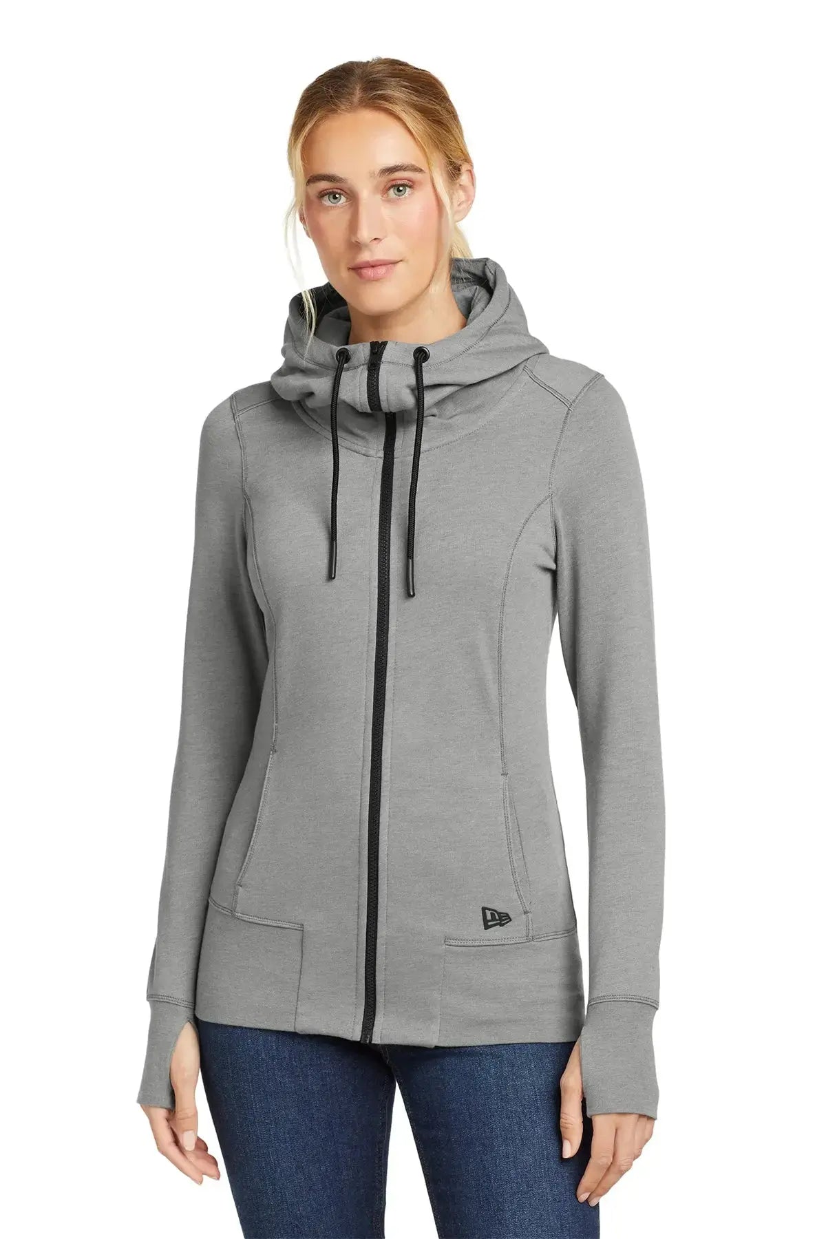 New Era® Women's Tri-Blend Fleece Full-Zip Hoodie Brand Logo #LNEA511 Game Over Merch