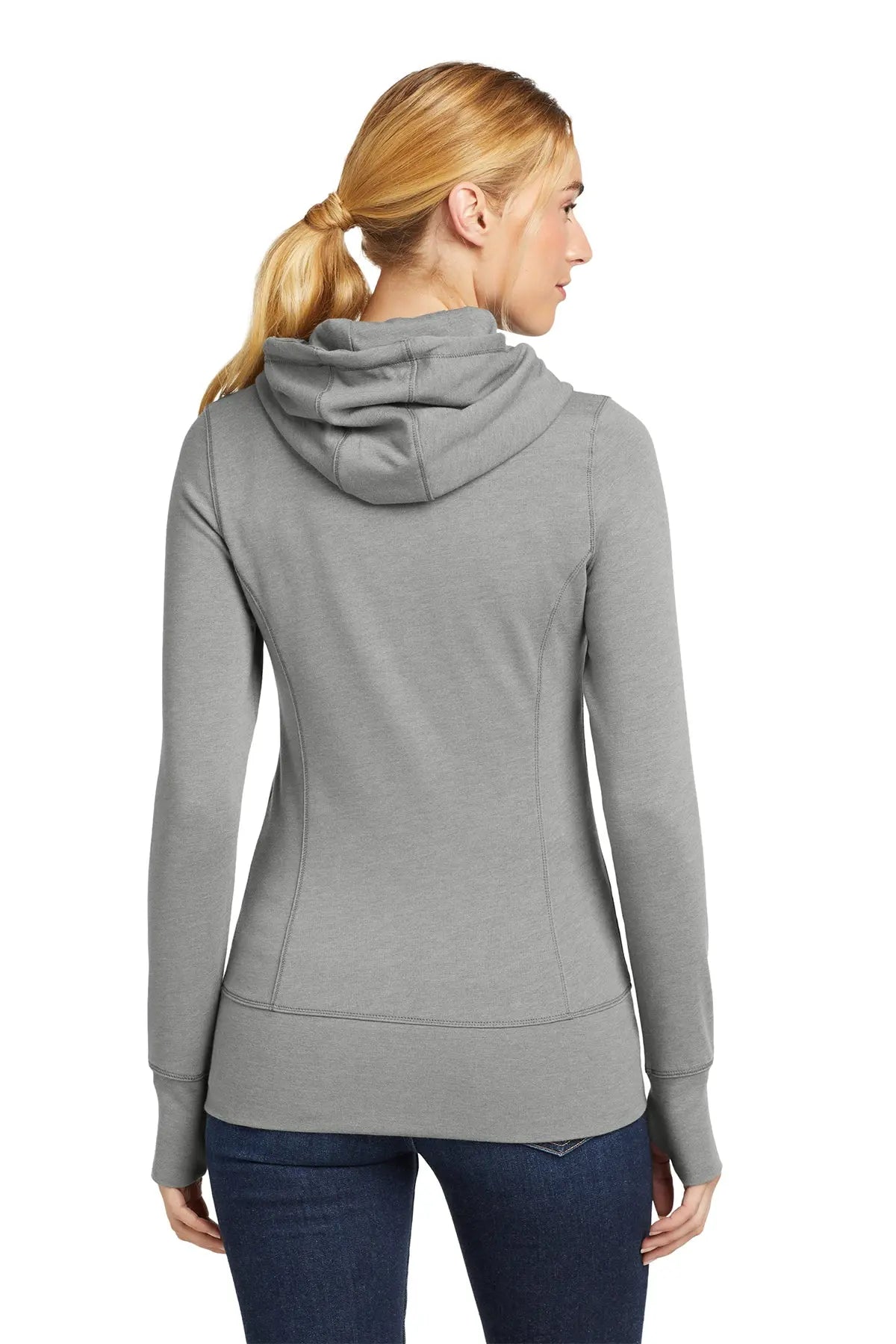 New Era® Women's Tri-Blend Fleece Full-Zip Hoodie Brand Logo #LNEA511