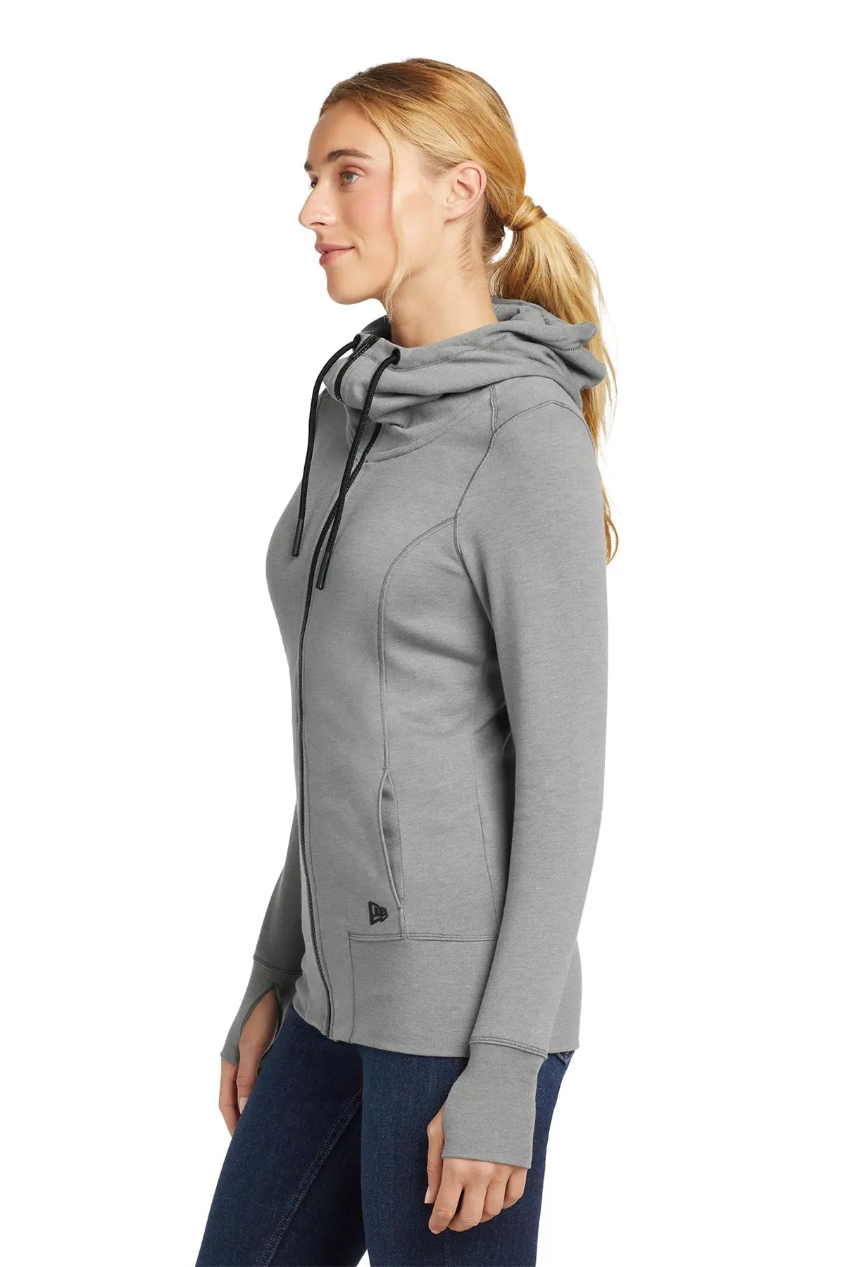 New Era® Women's Tri-Blend Fleece Full-Zip Hoodie Brand Logo #LNEA511
