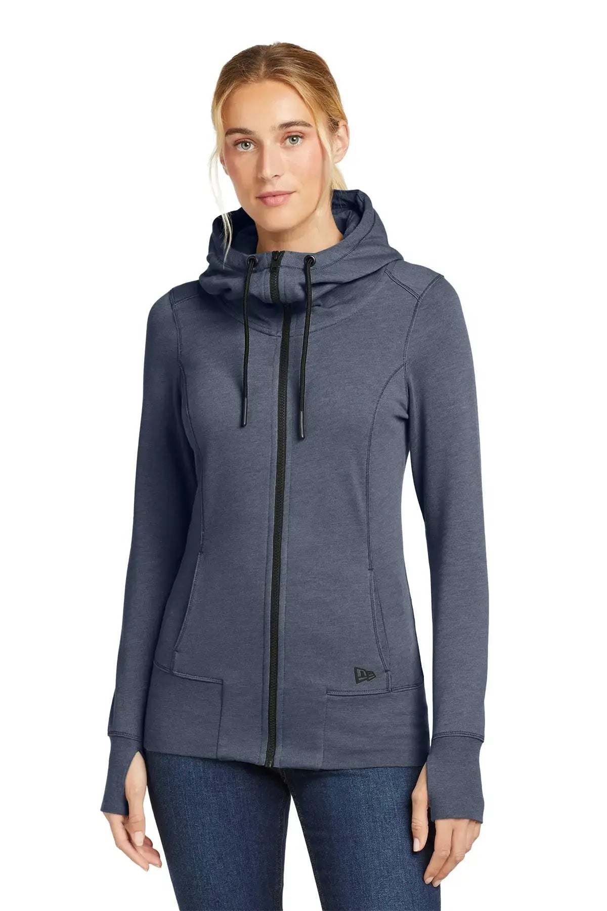 New Era® Women's Tri-Blend Fleece Full-Zip Hoodie Brand Logo #LNEA511 Game Over Merch
