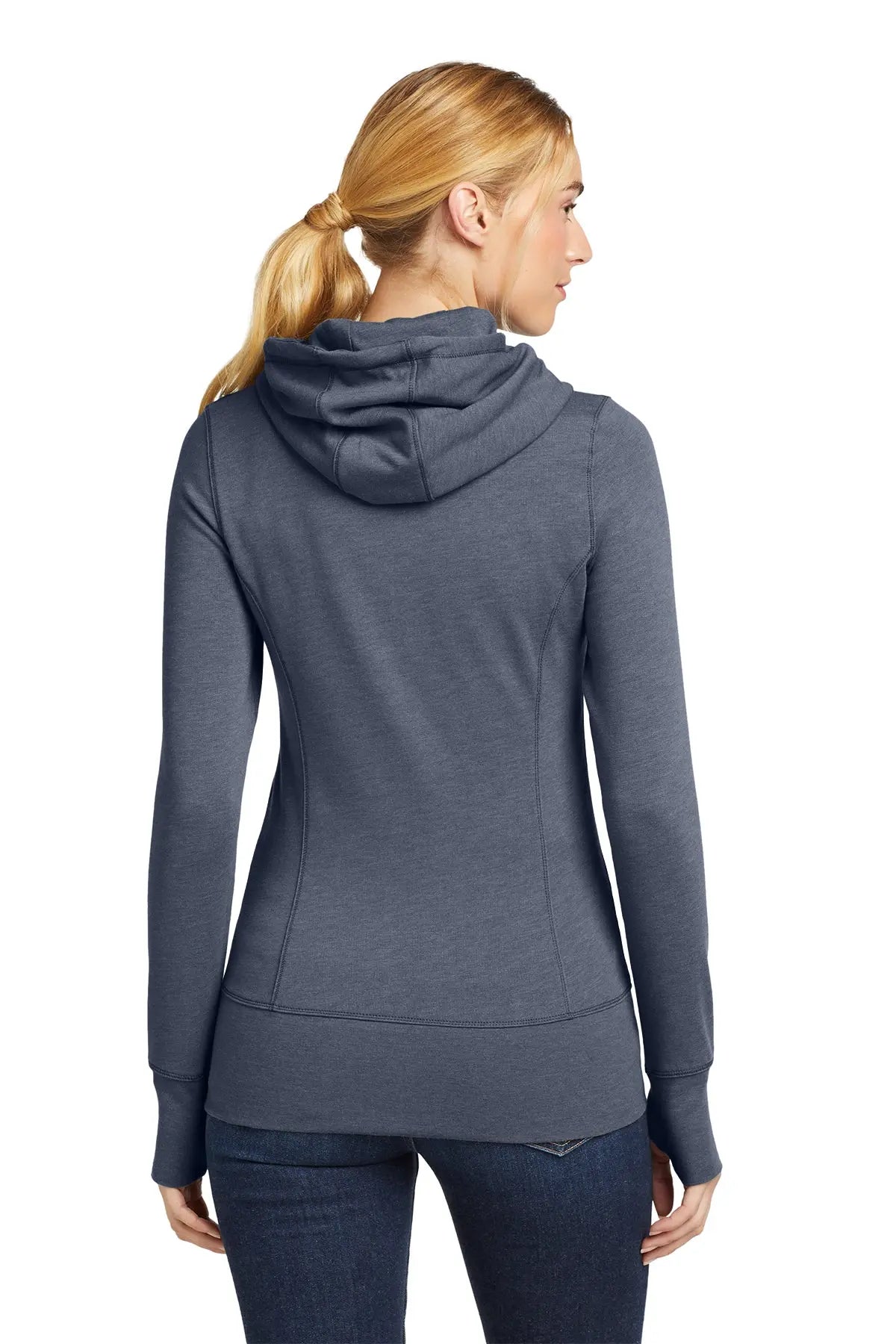 New Era® Women's Tri-Blend Fleece Full-Zip Hoodie Brand Logo #LNEA511