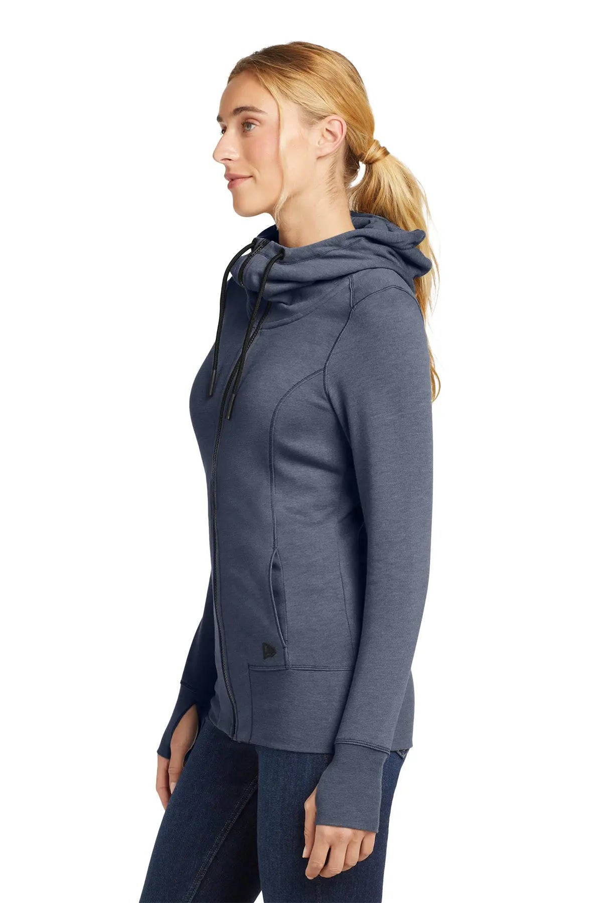 New Era® Women's Tri-Blend Fleece Full-Zip Hoodie Brand Logo #LNEA511
