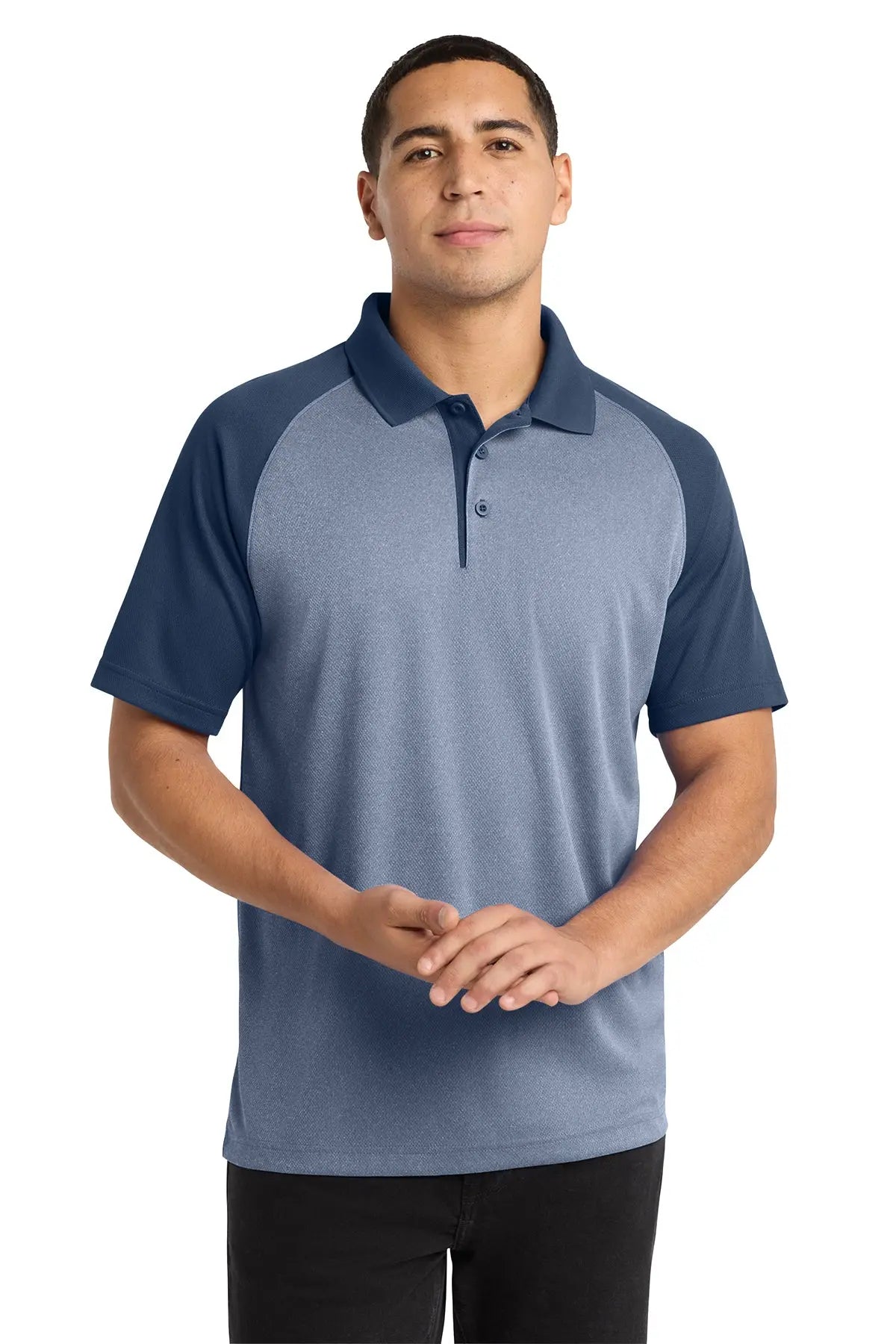 Sport-Tek® PosiCharge® RacerMesh® Raglan Heather Block Polo #ST641Game Over Merch