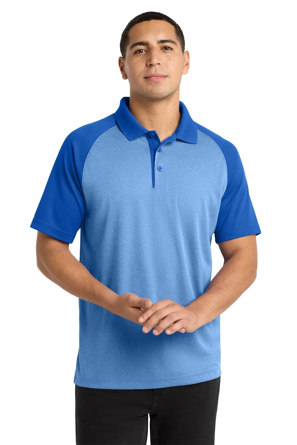 Sport-Tek® PosiCharge® RacerMesh® Raglan Heather Block Polo #ST641Game Over Merch