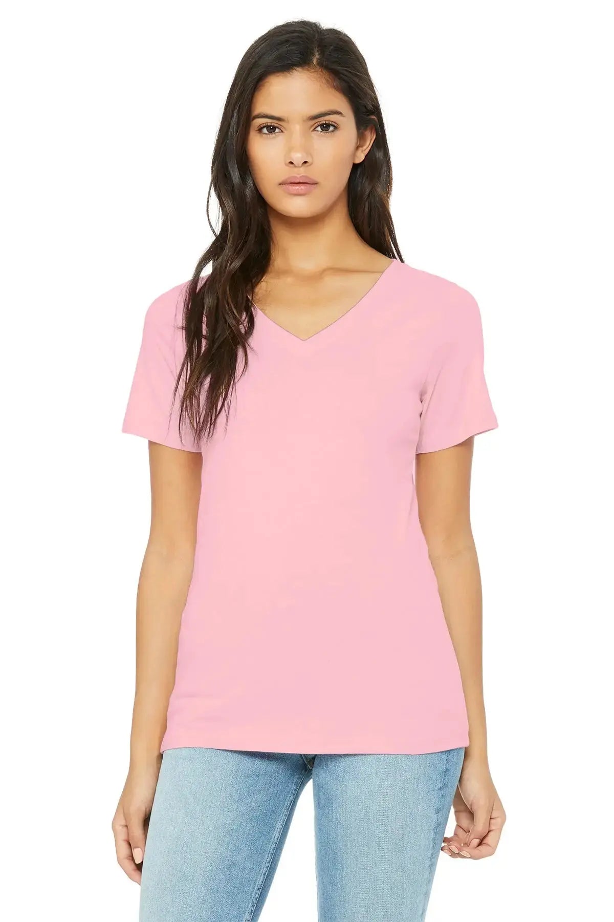 BELLA+CANVAS® Women’s Relaxed Jersey Short Sleeve V-Neck Tee #BC6405 Game Over Merch