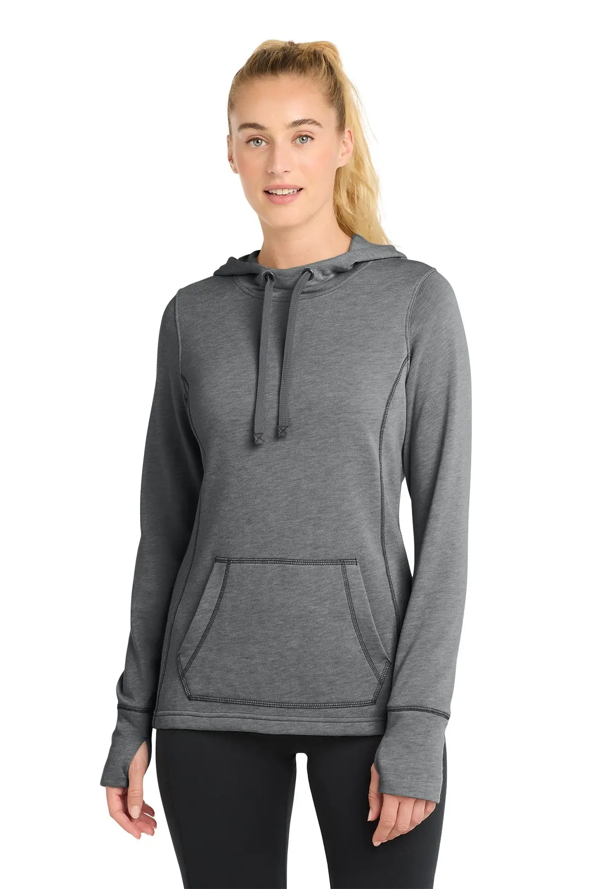 Sport-Tek® Women's PosiCharge® Tri-Blend Wicking Fleece Hooded Pullover #LST296