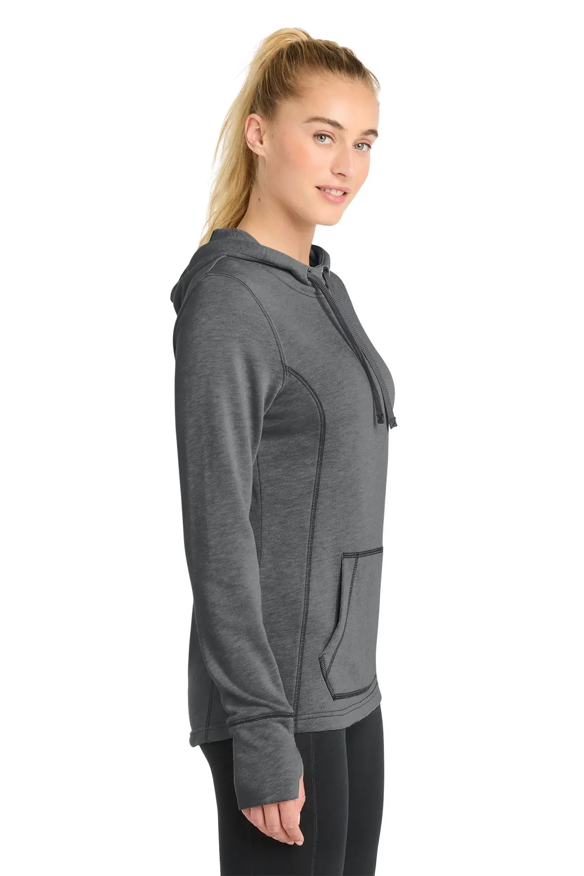 Sport-Tek® Women's PosiCharge® Tri-Blend Wicking Fleece Hooded Pullover #LST296