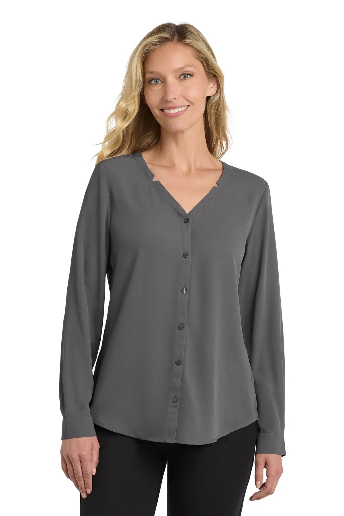 Port Authority® Women's Long Sleeve Button-Front Blouse #LW700